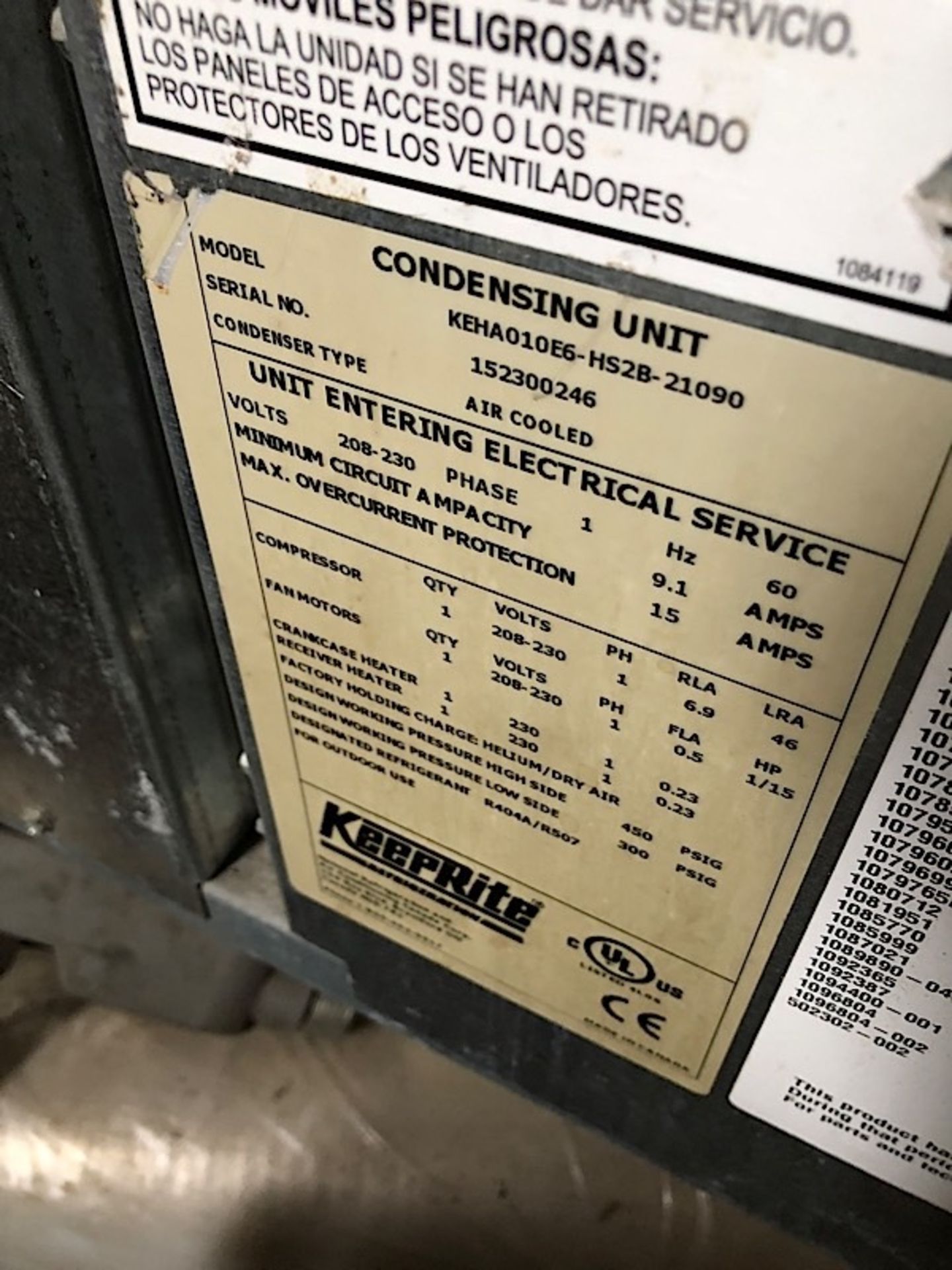 KEEPRITE (KEHA010E6) CONDENSING UNIT - Image 2 of 2