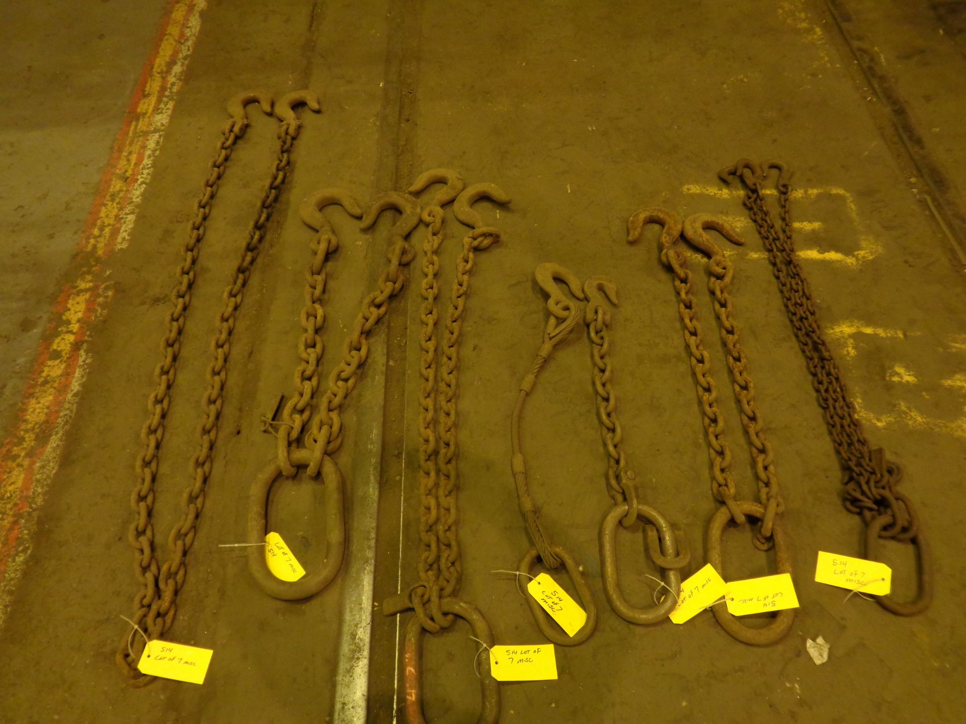 Lot of 7 Misc Chains 1/4" , 3/8" and 1/2" (514)