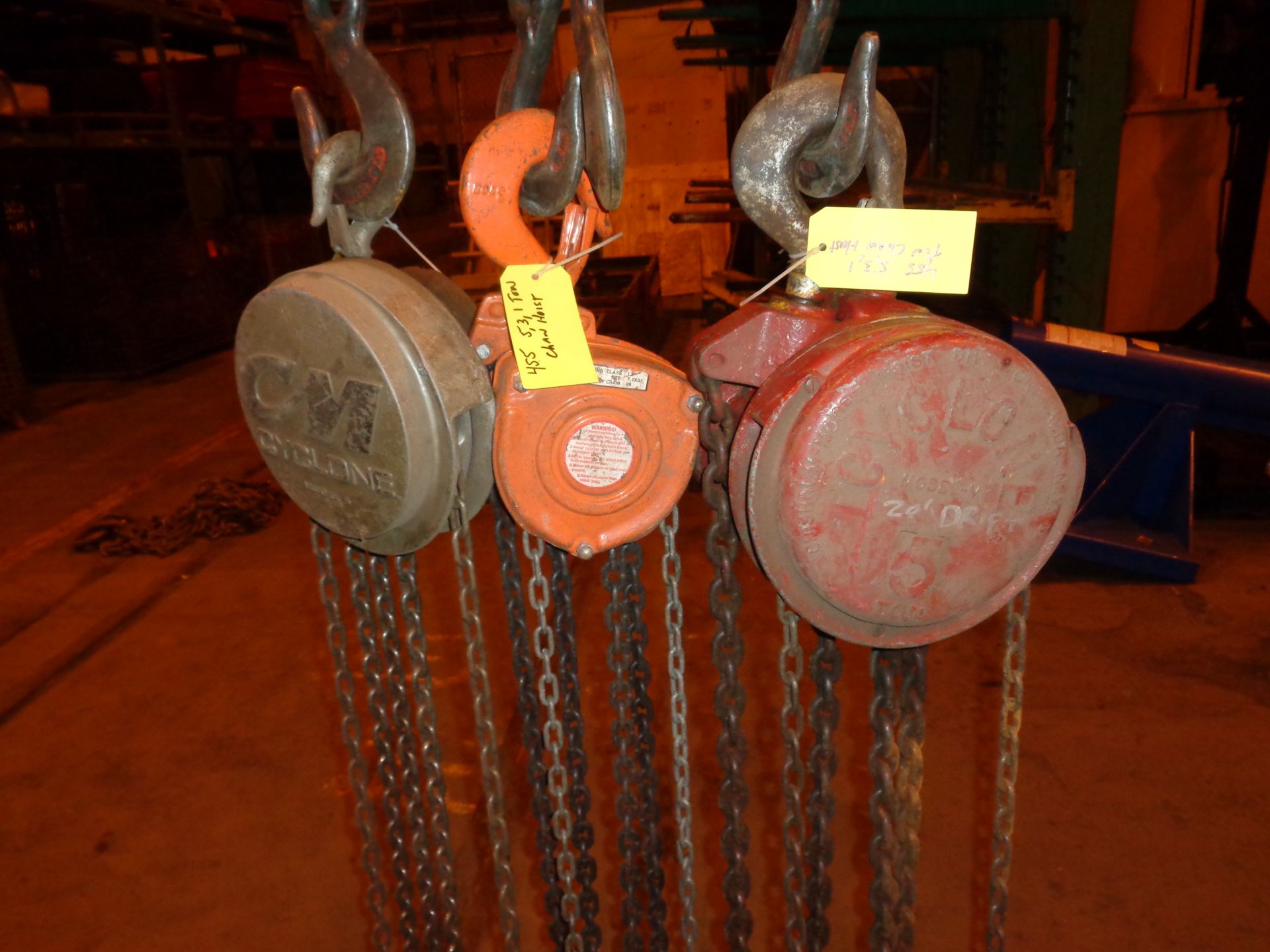 Lot of Three Chain Hoist 5, 3 and 1 Ton (455) - Image 18 of 20