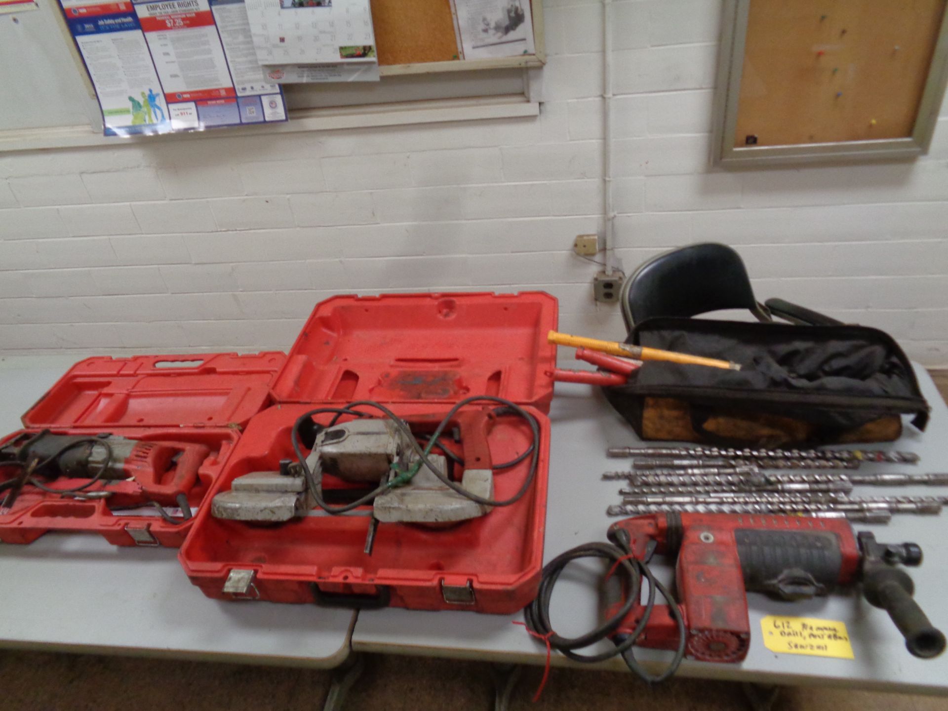 Lot of Milwaukee Hammer Drill, Portaband, Sawzall