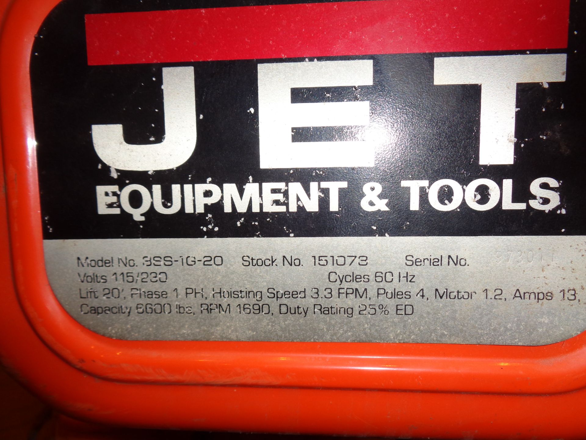 Jet 3 Ton 110volt Chain Hoist (654) - Image 10 of 12