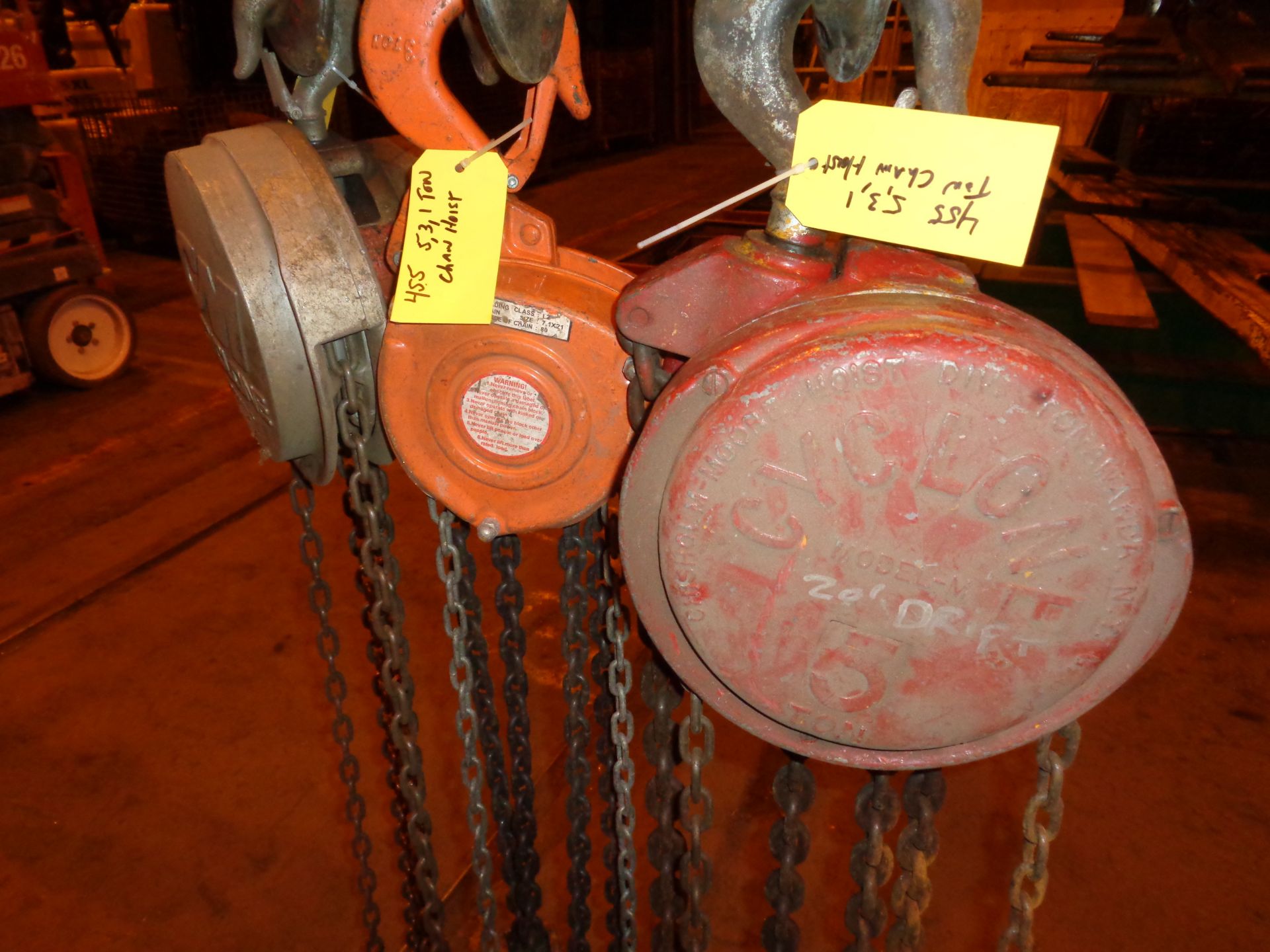 Lot of Three Chain Hoist 5, 3 and 1 Ton (455) - Image 16 of 20