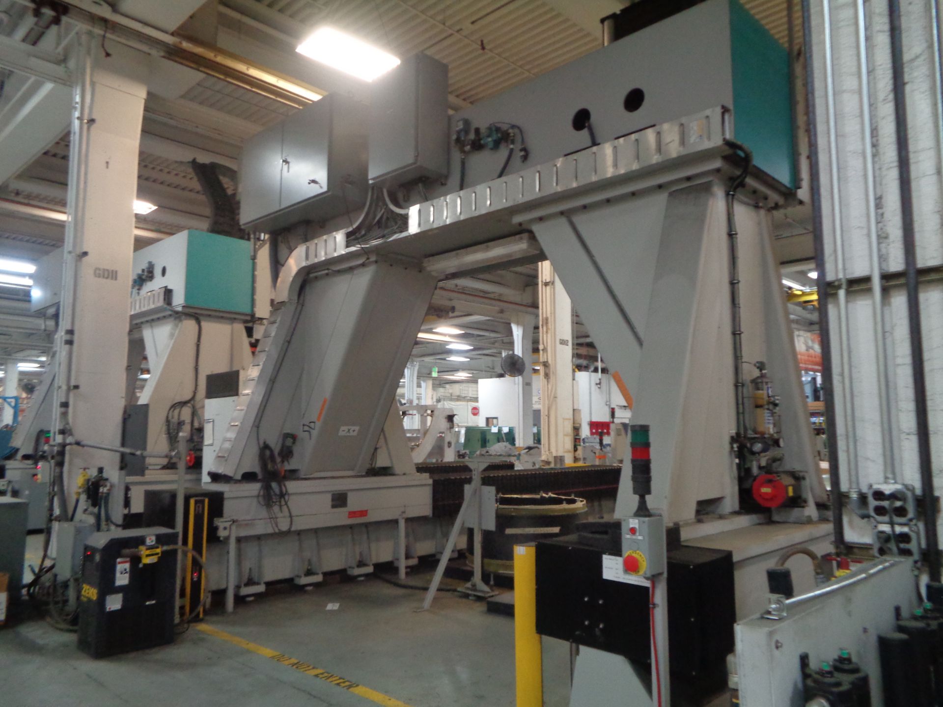 2009 Flow 4 Spindle Multi-Axis CNC Gantry Drill Perforation machine.