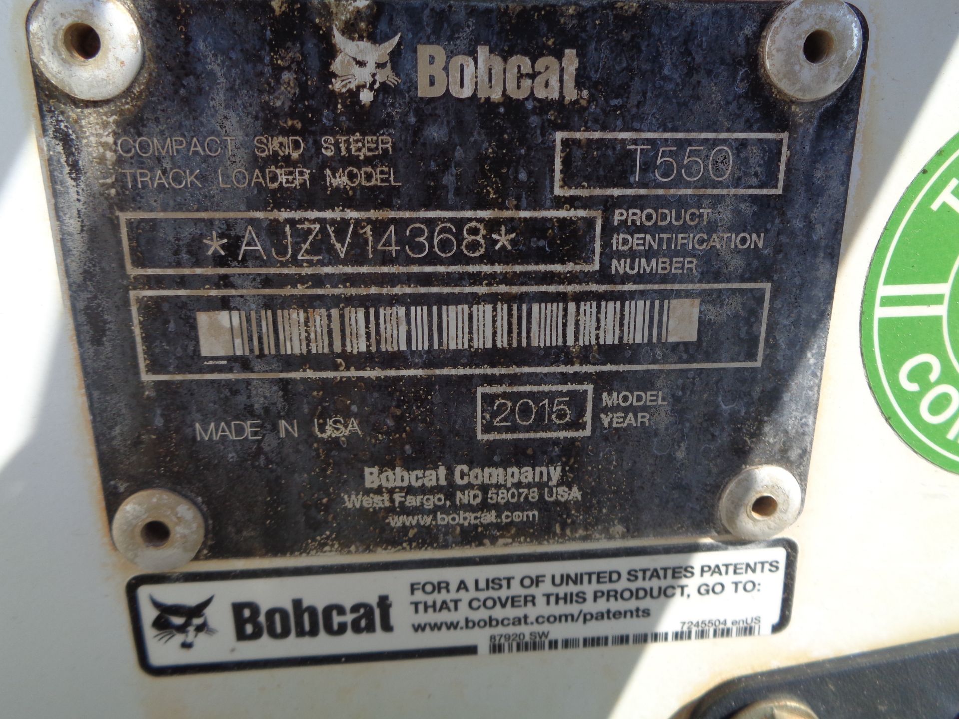 2015 Bobcat T550 Skid Steer - Image 16 of 16