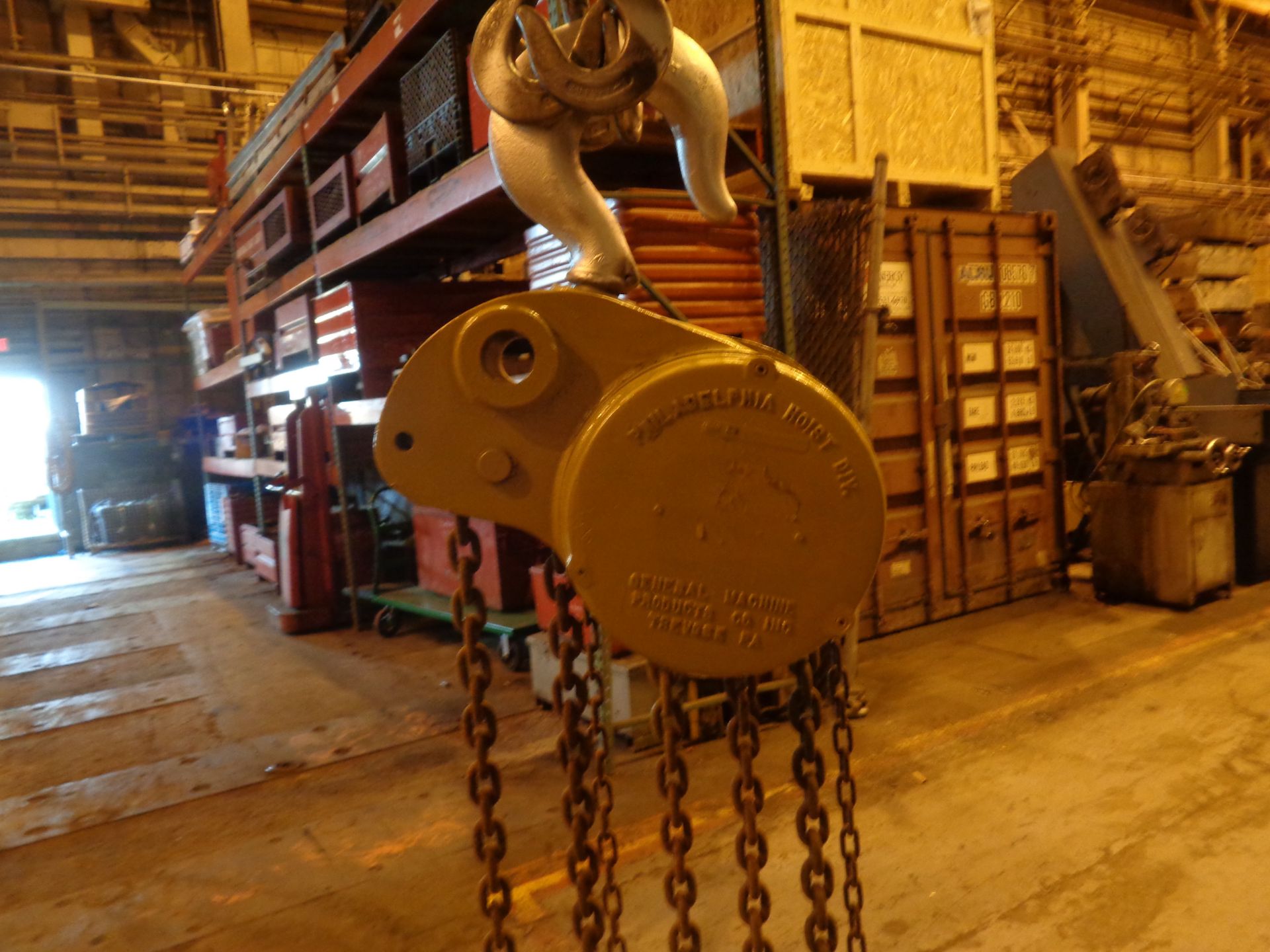 Philadelphia 5 Ton Chain Hoist 20' Drift - Image 2 of 9