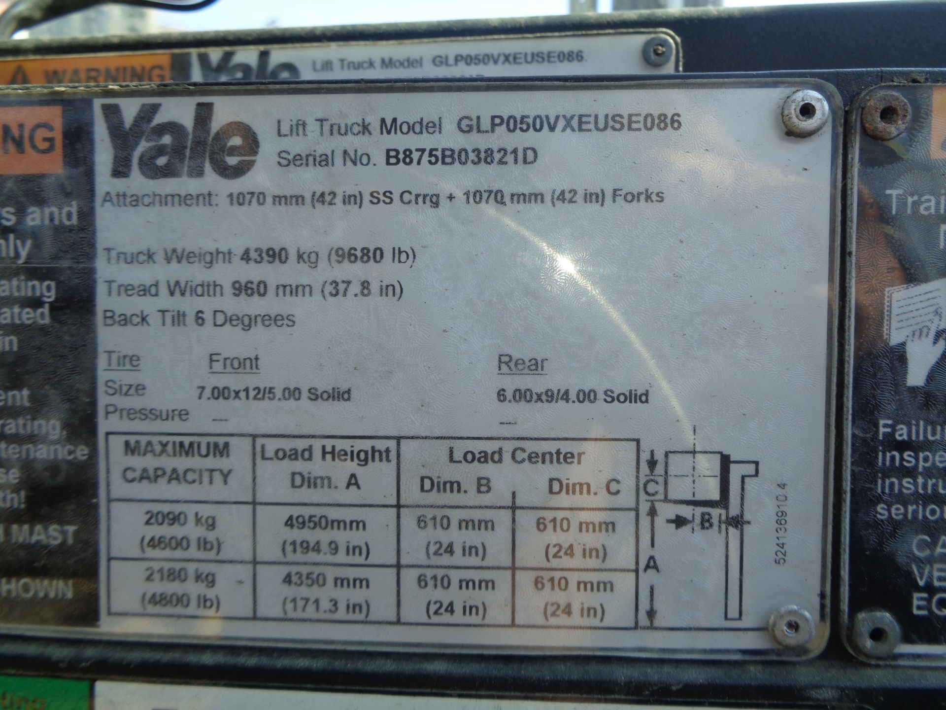 Yale GLP050 5,000lbs Forklift - Image 18 of 18