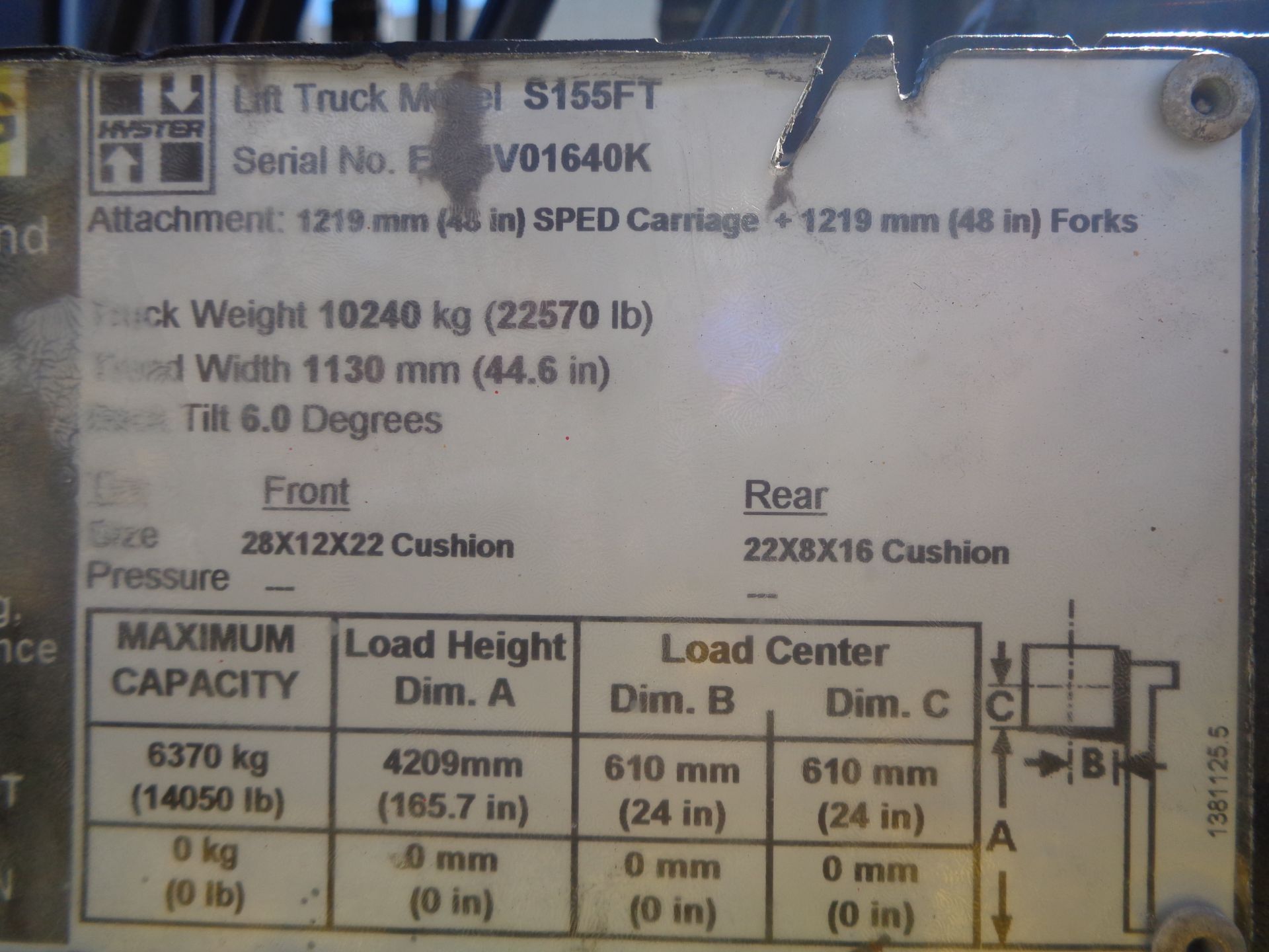 2013 Hyster S155FT 15,500lb Forklift - Image 18 of 18