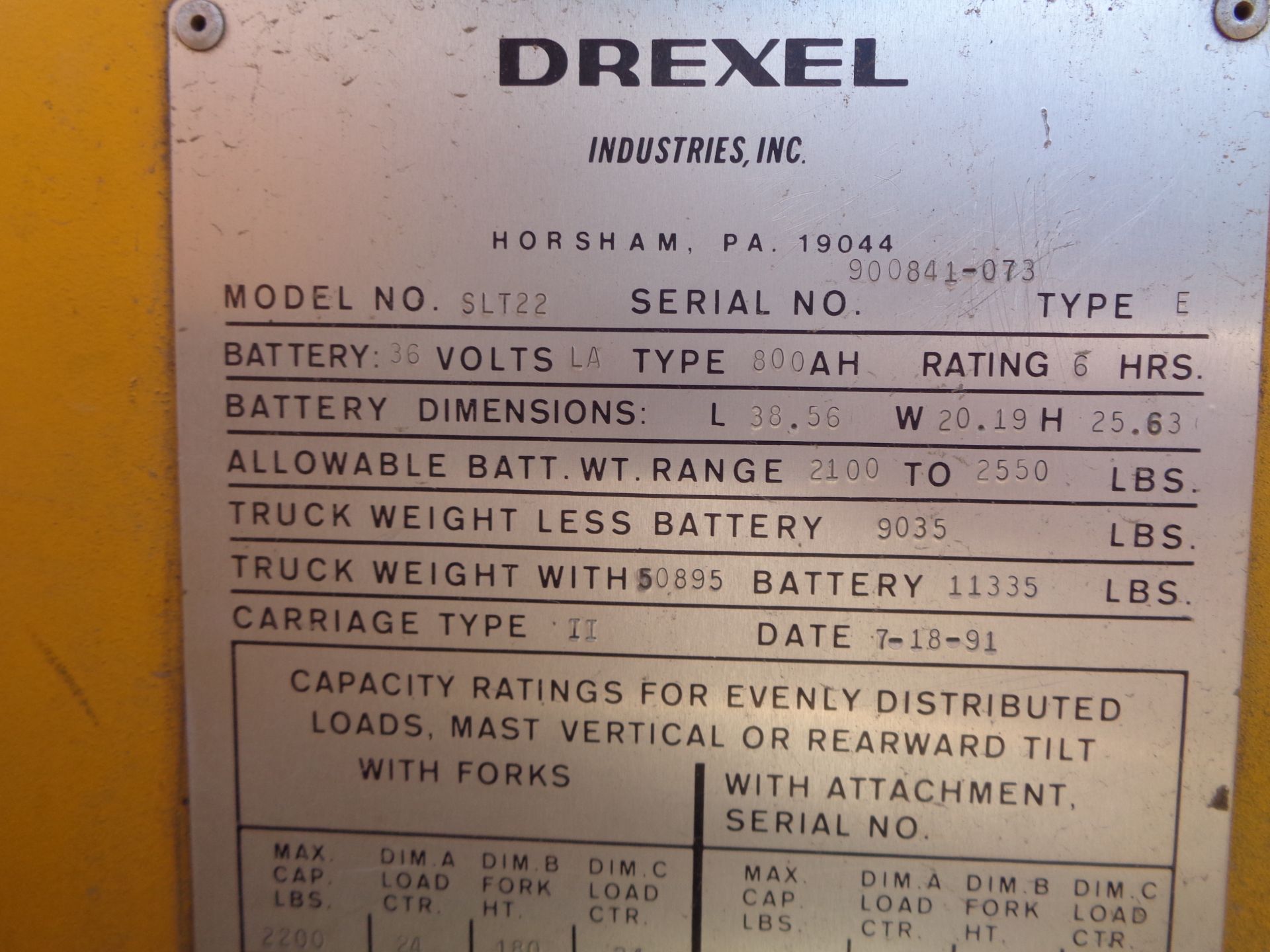 Drexel SLT22 2,200lb Swing Mast Forklift - Image 27 of 27