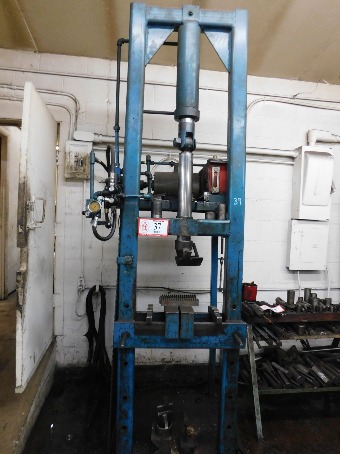 Hydraulic Shop Press w/ Stuart Warner Thrower Hydraulic Pump, 50 Ton