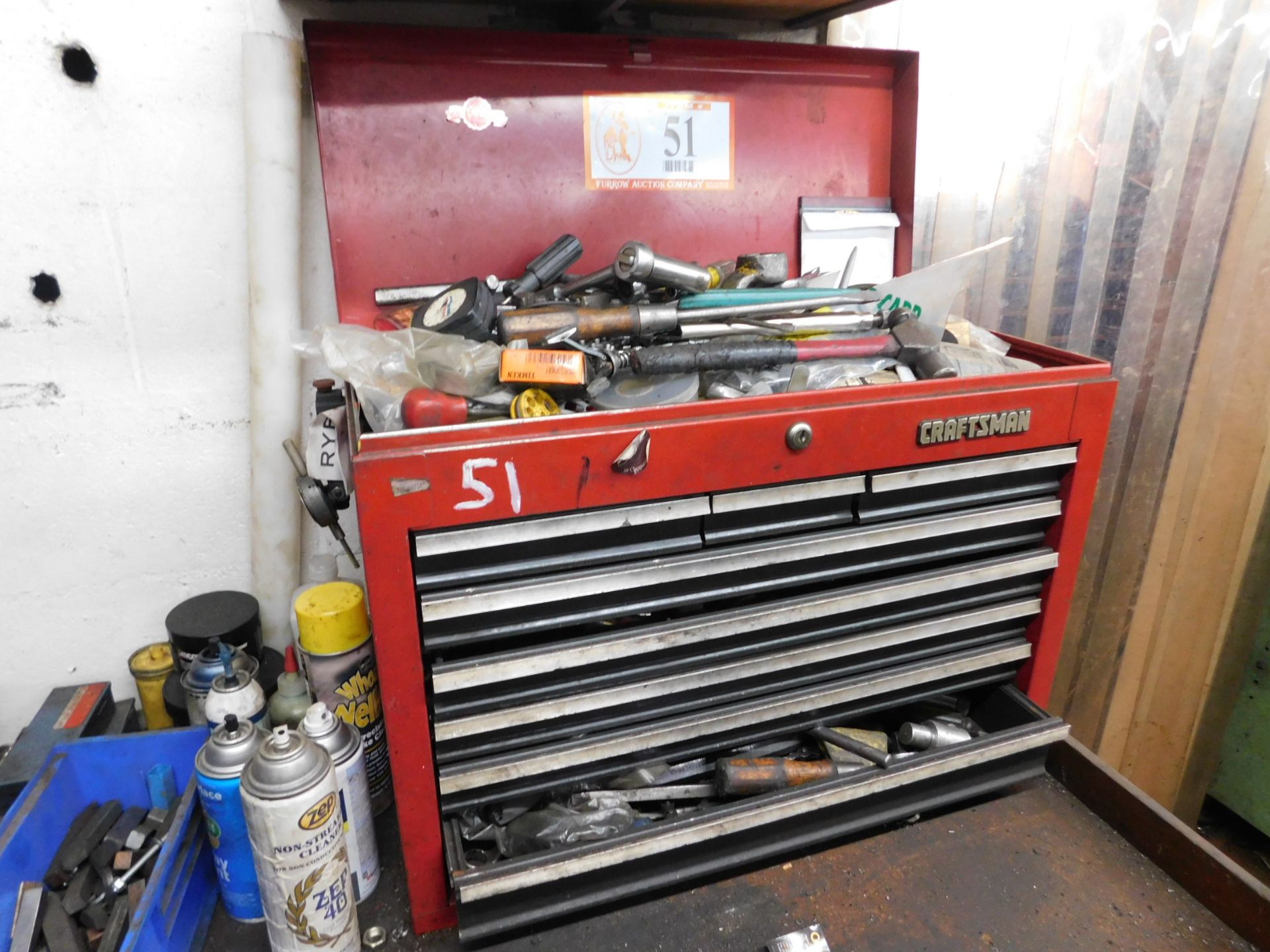 Craftsman Tool Box w/ Contents, Various Ratchets, Hammers, Sockets, Wrenches, Screw Drivers, Etc