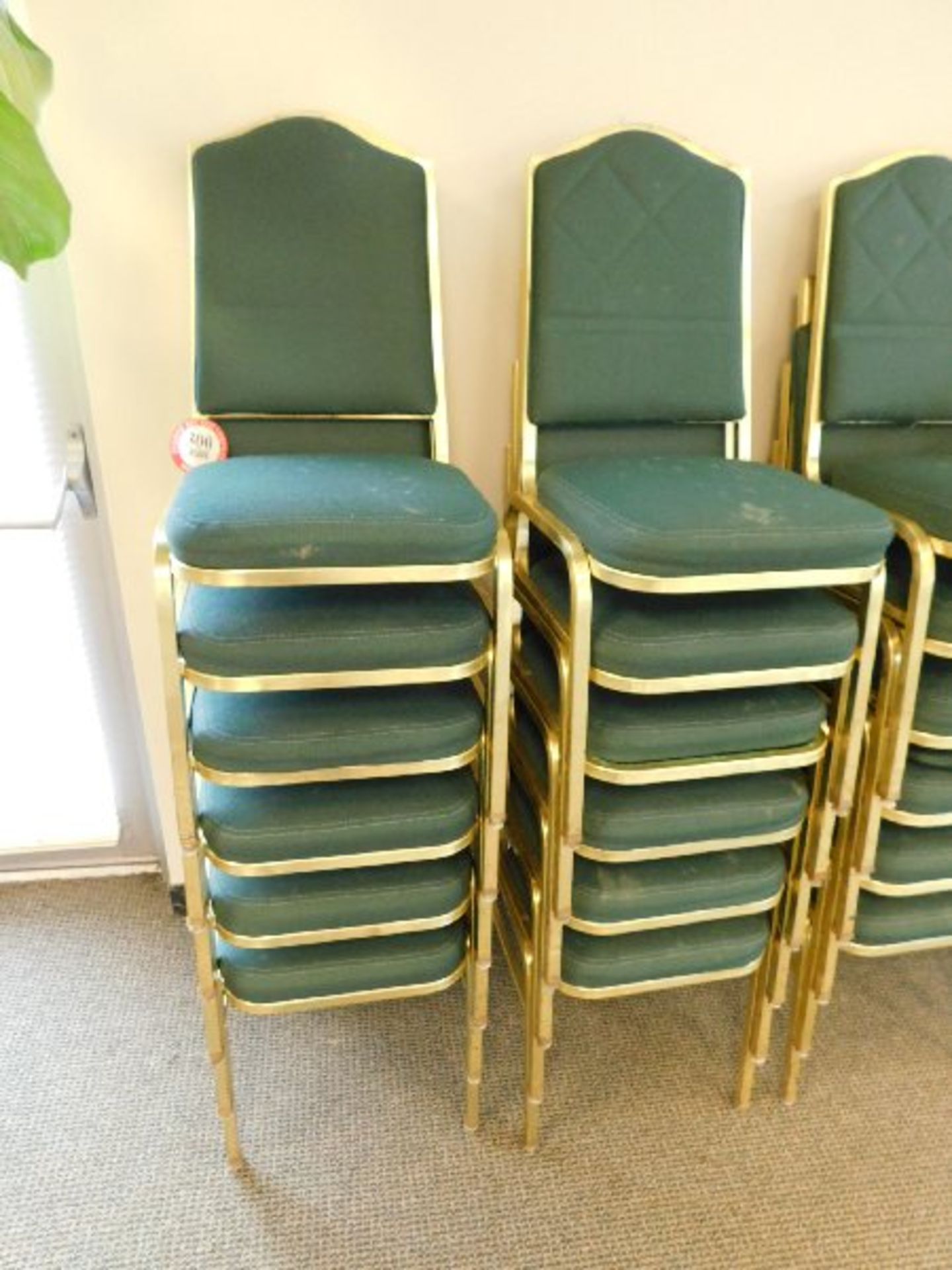 (12) Shelby Williams Metal Framed Upholstered Bottom and Back Stack Chairs