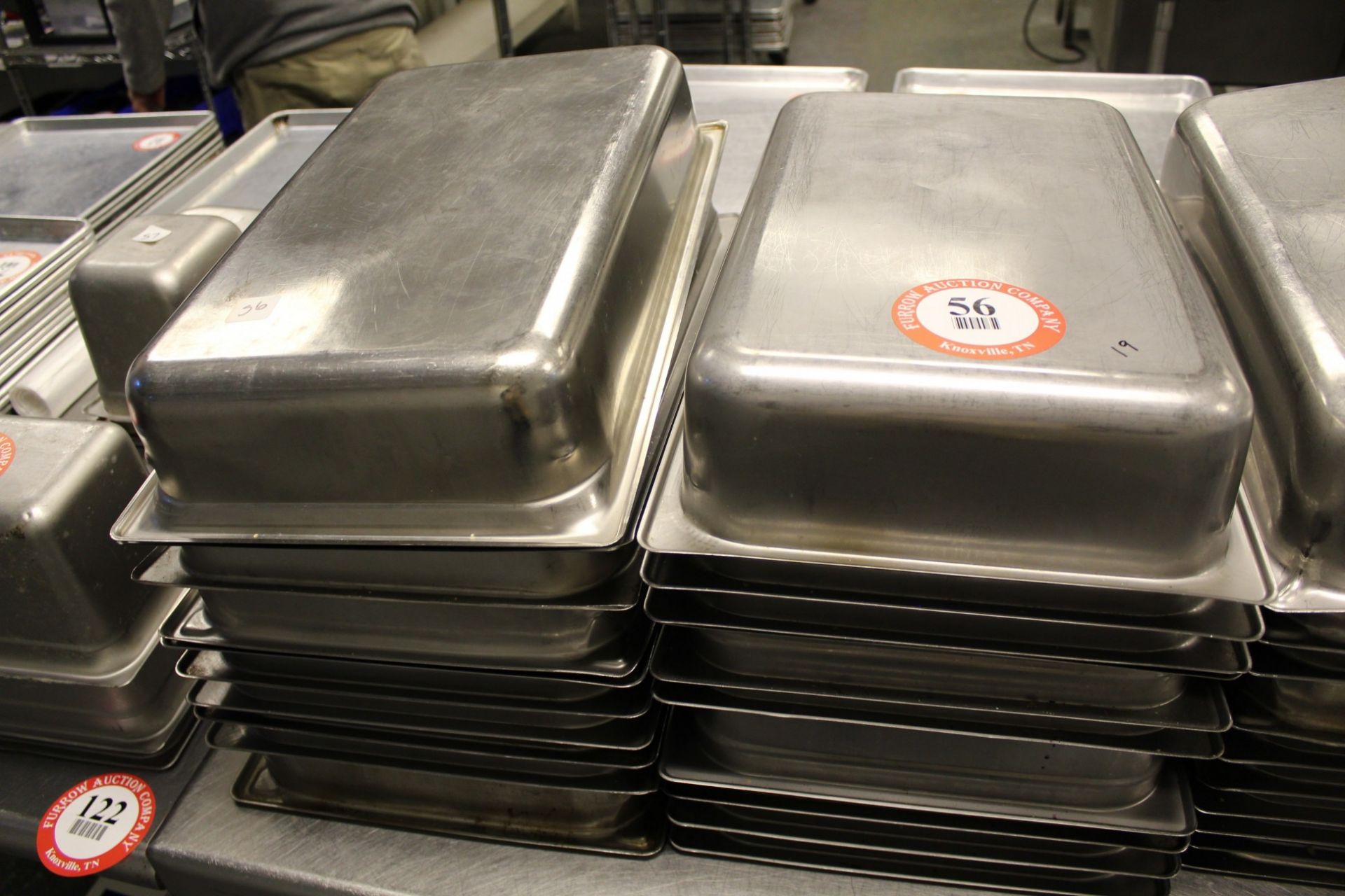 (19) 20" x 12" Stainless Steel Drop-In Pans