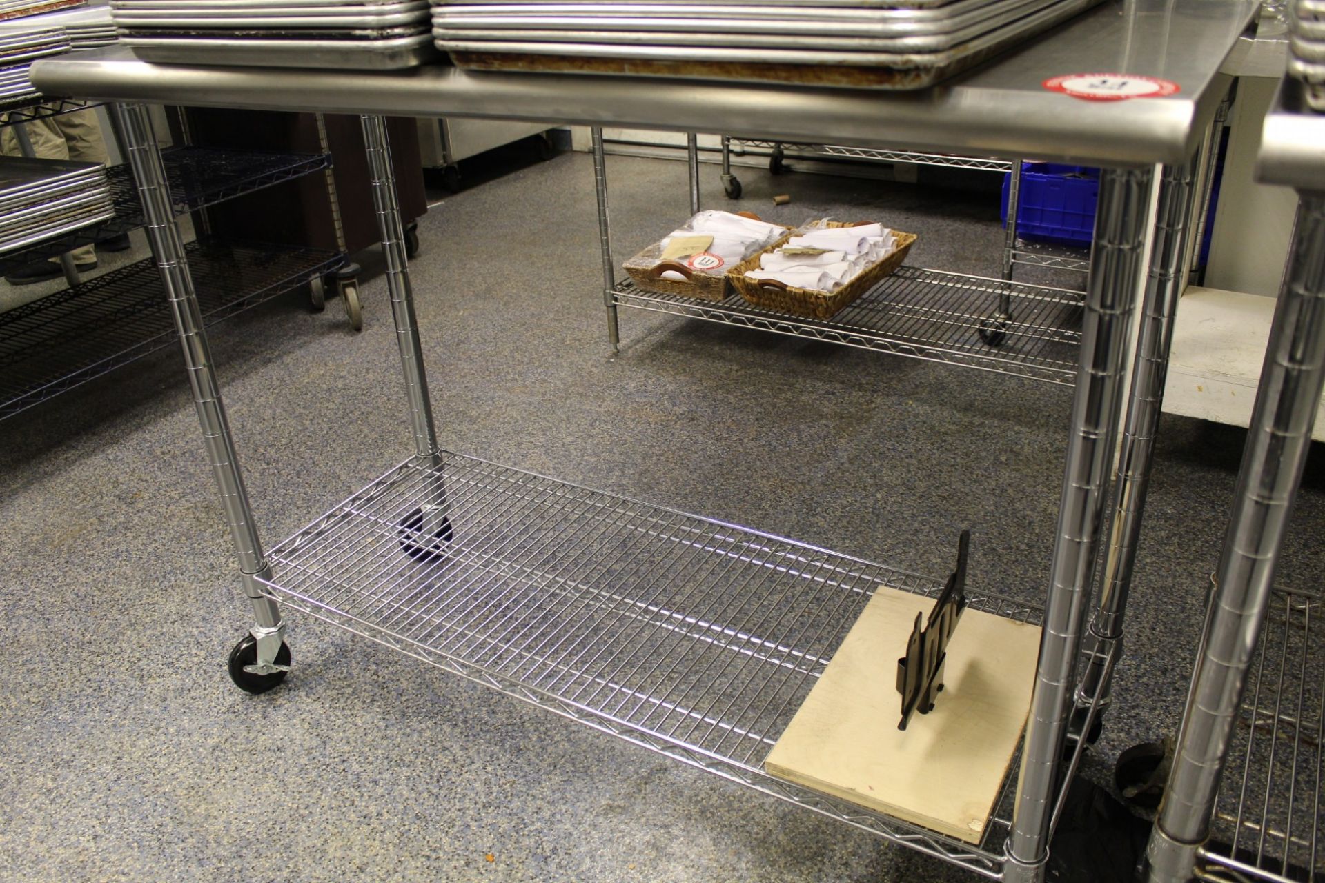 Stainless Steel Work Table on Casters, 49.5" x 24"
