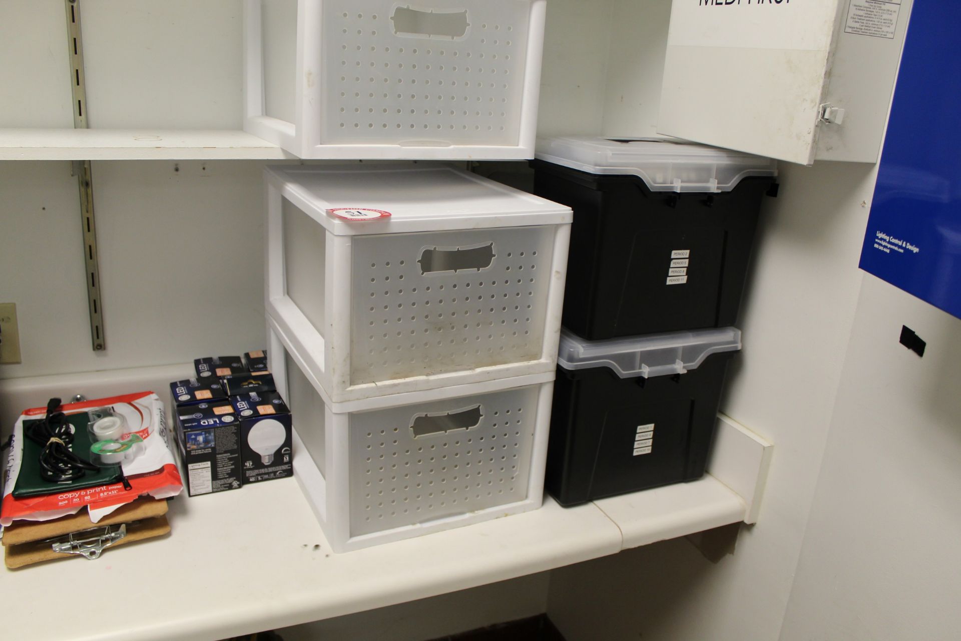 Remaining Contents of Office: File Boxes, Office Chair, Tools & Supplies, Light Bulbs, Etc