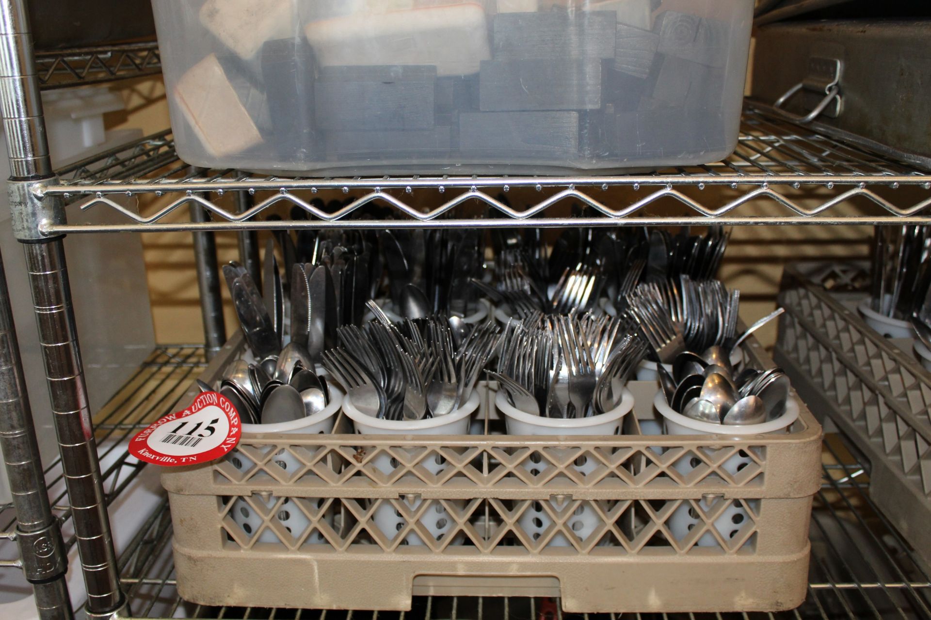 Contents of Containers: Various Forks, Knives, Flatware, Spoons, Etc.