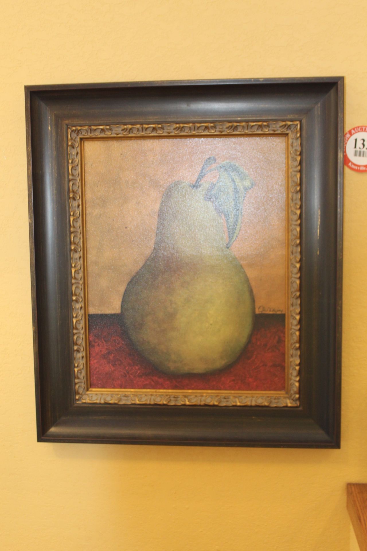 (2) Framed Paintings of Apple & Pear 24" x 28"