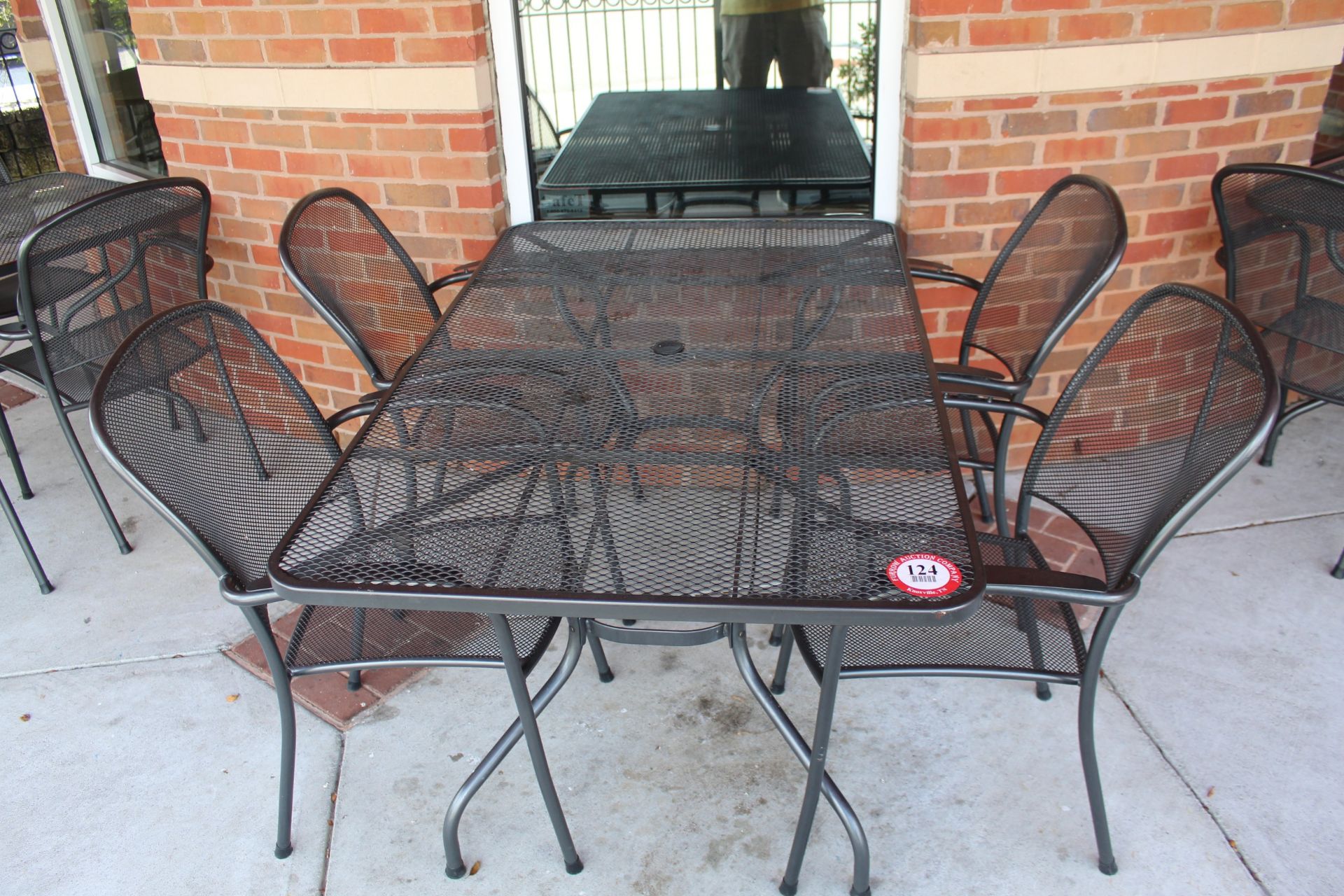Metal & Expandable Metal Patio Tables w/ (4) Chairs, Table is 57" x 35"