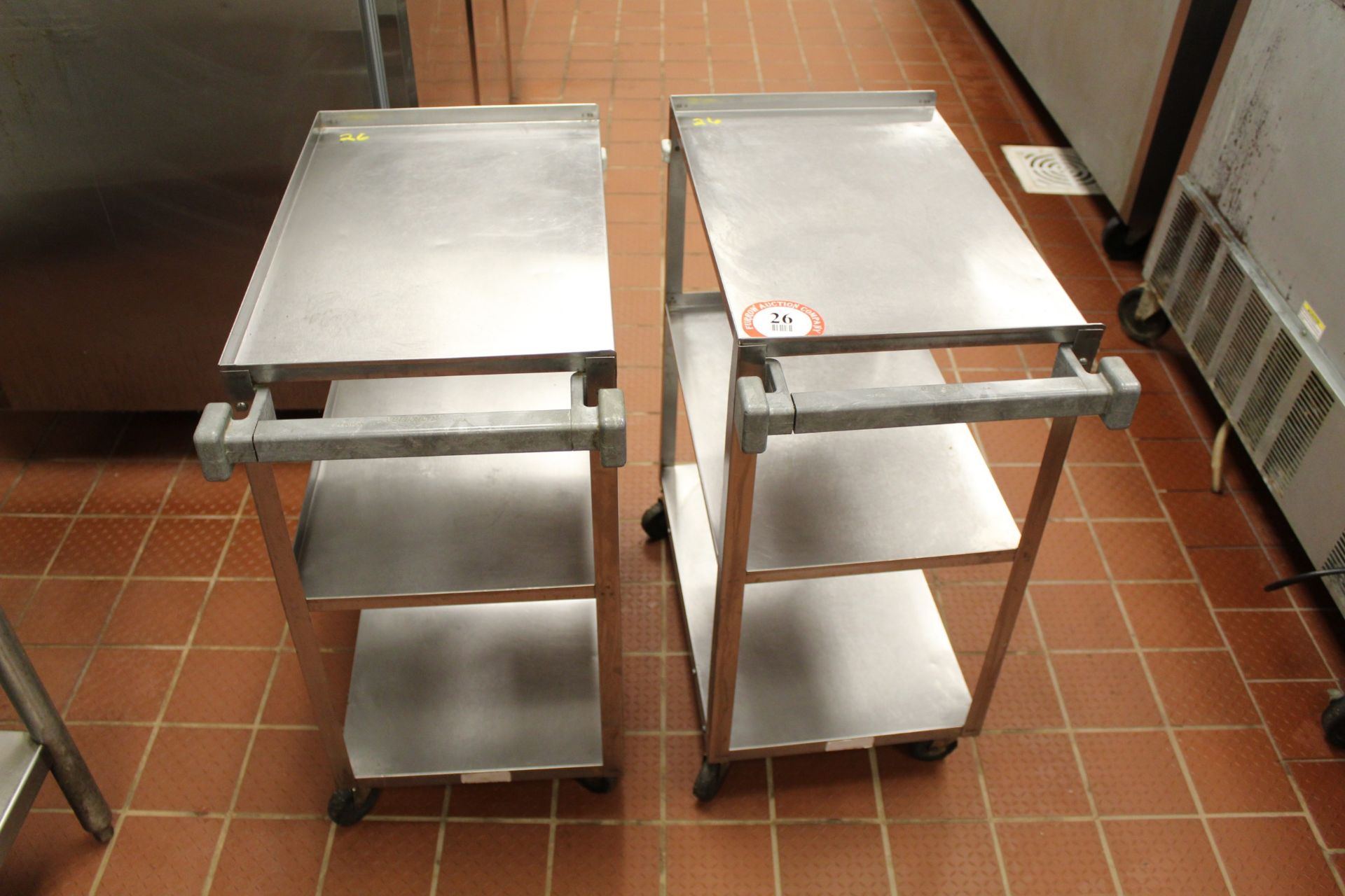 (2) Vollrath Stainless Steel Bust Carts