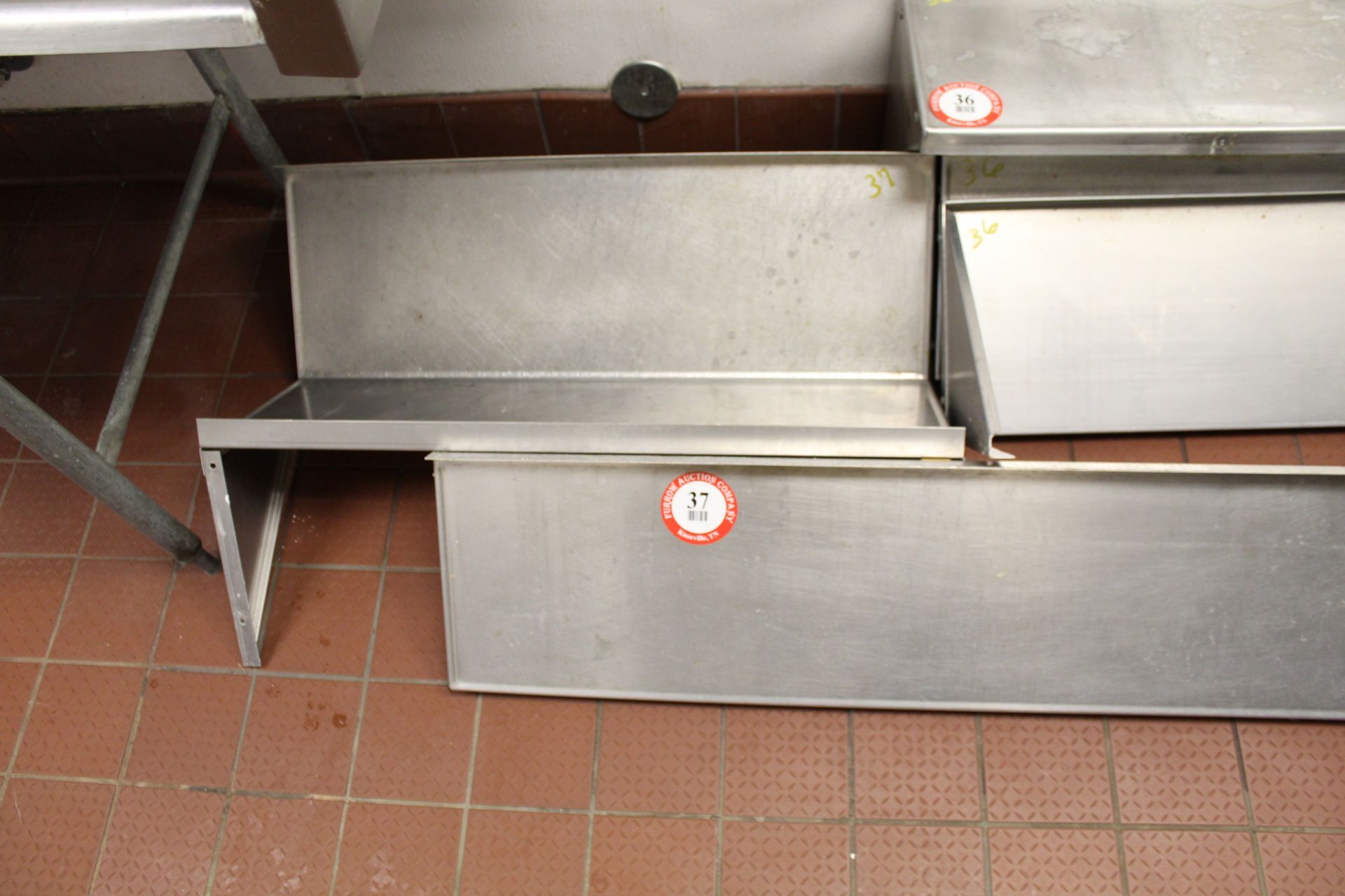 (3) Stainless Steel Wall Shelves (1) 60" x 12" and (2) 32" x 12"