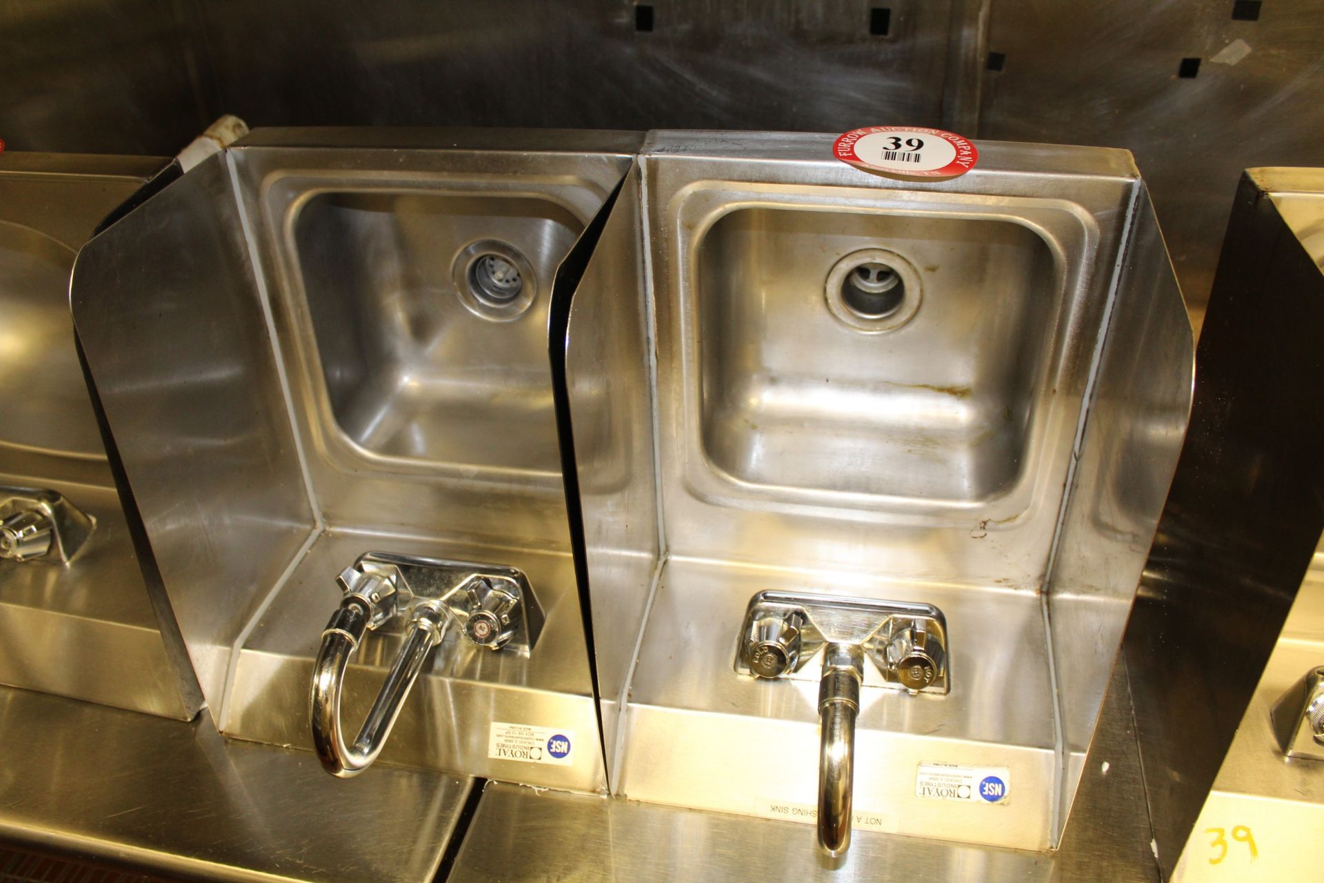 (2) Royal Stainless Steel Hand Wash Sinks