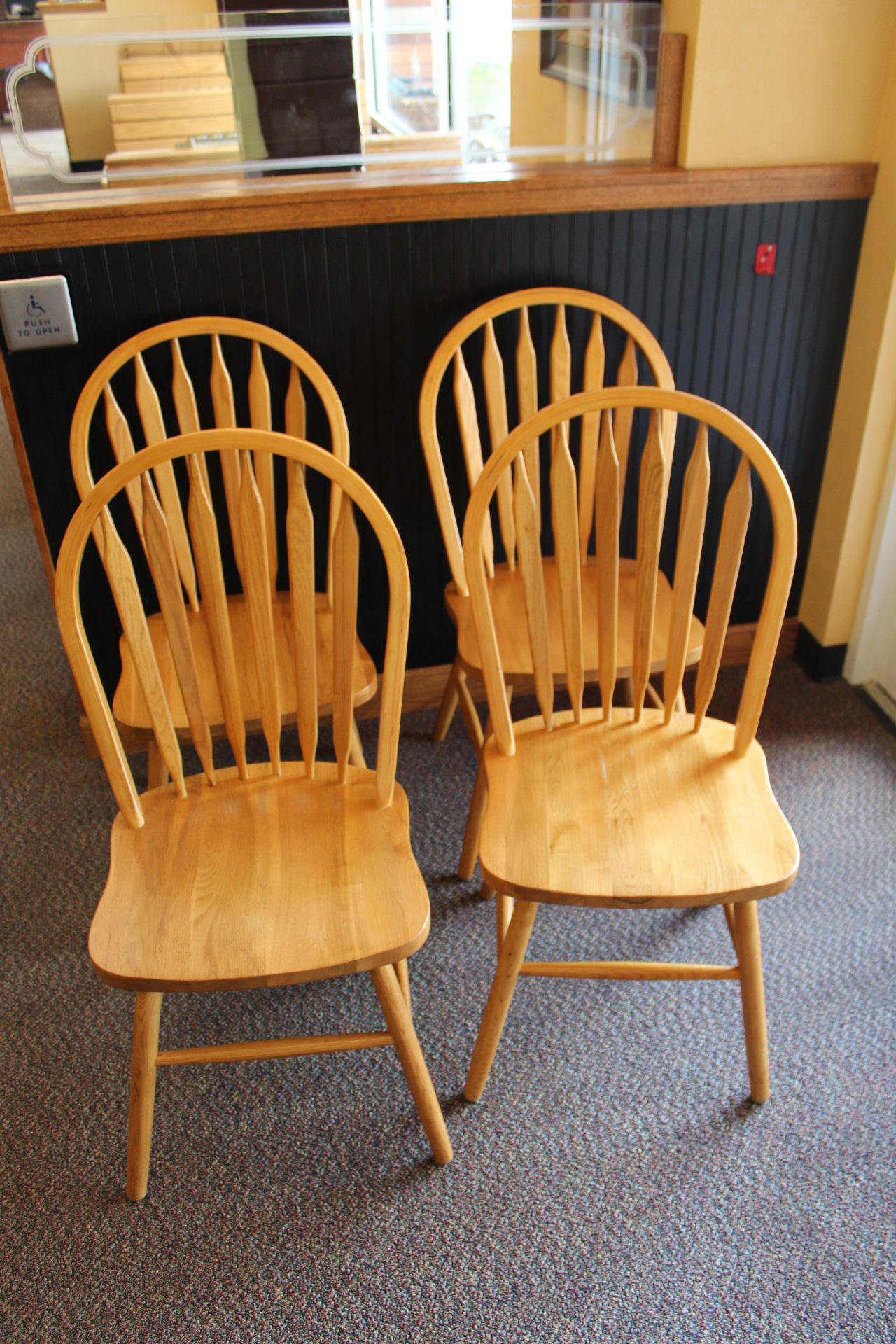 (4) Oak Spindle Back Side Chairs