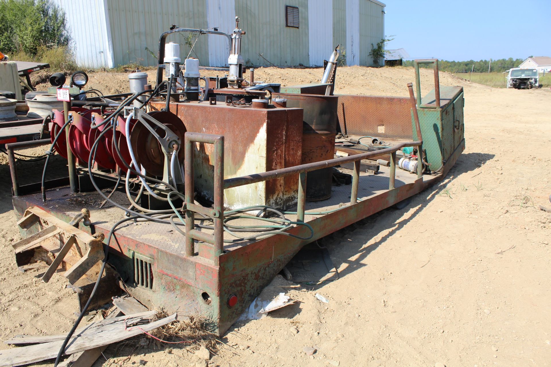 14' Steel Flatbed, Fuel & Lube Bed w/ Air Compressor