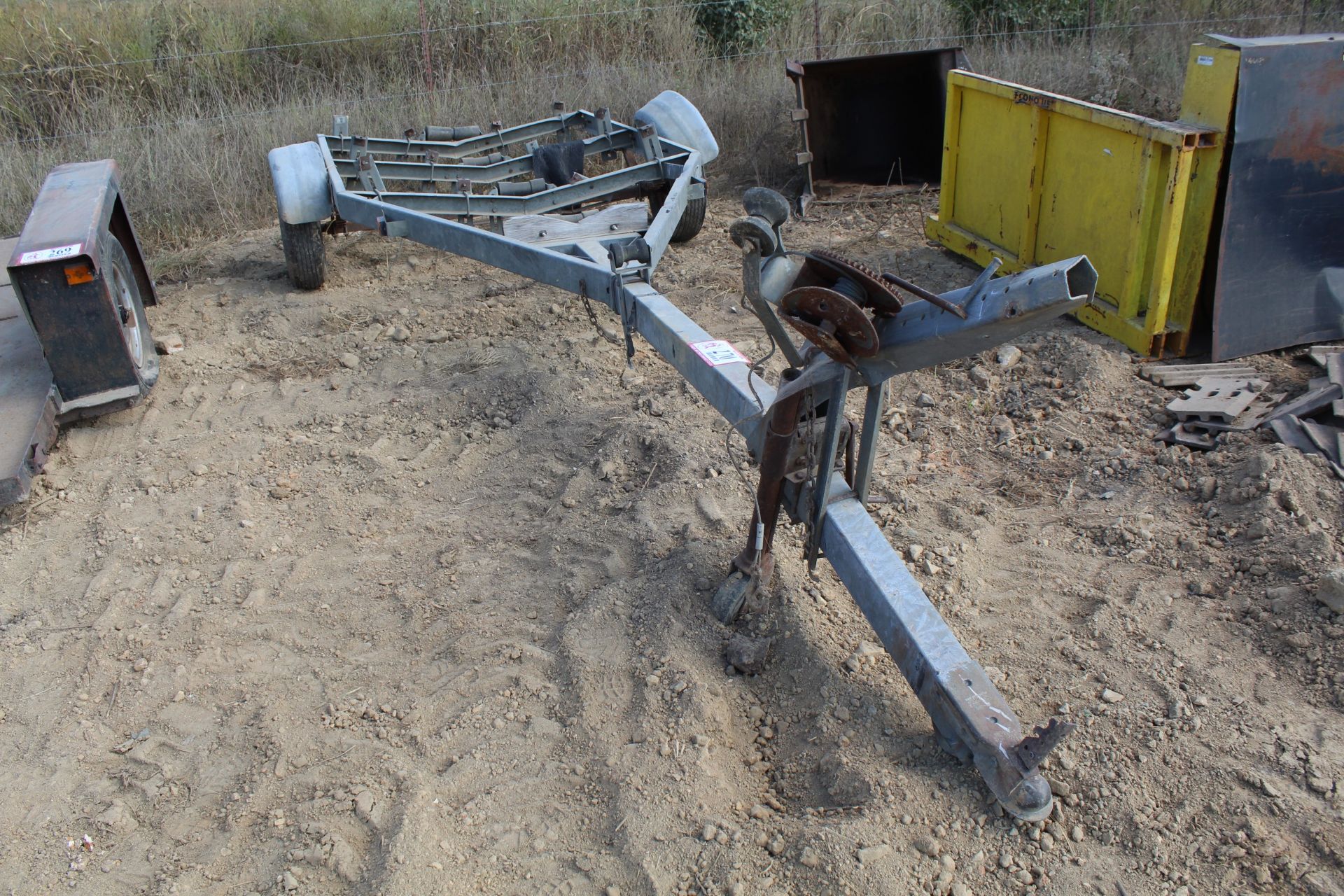 Galvanized Boat Trailer, Damaged - No Title