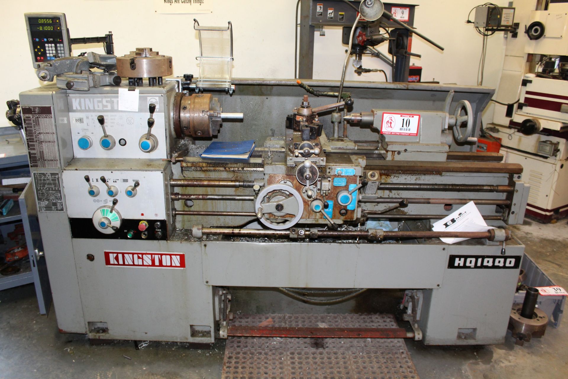 Kingston Engine Lathe Model HO1440 14" Swing, 40" Between Centers w/ 3 Jaw, 4 Jaw Check, Center