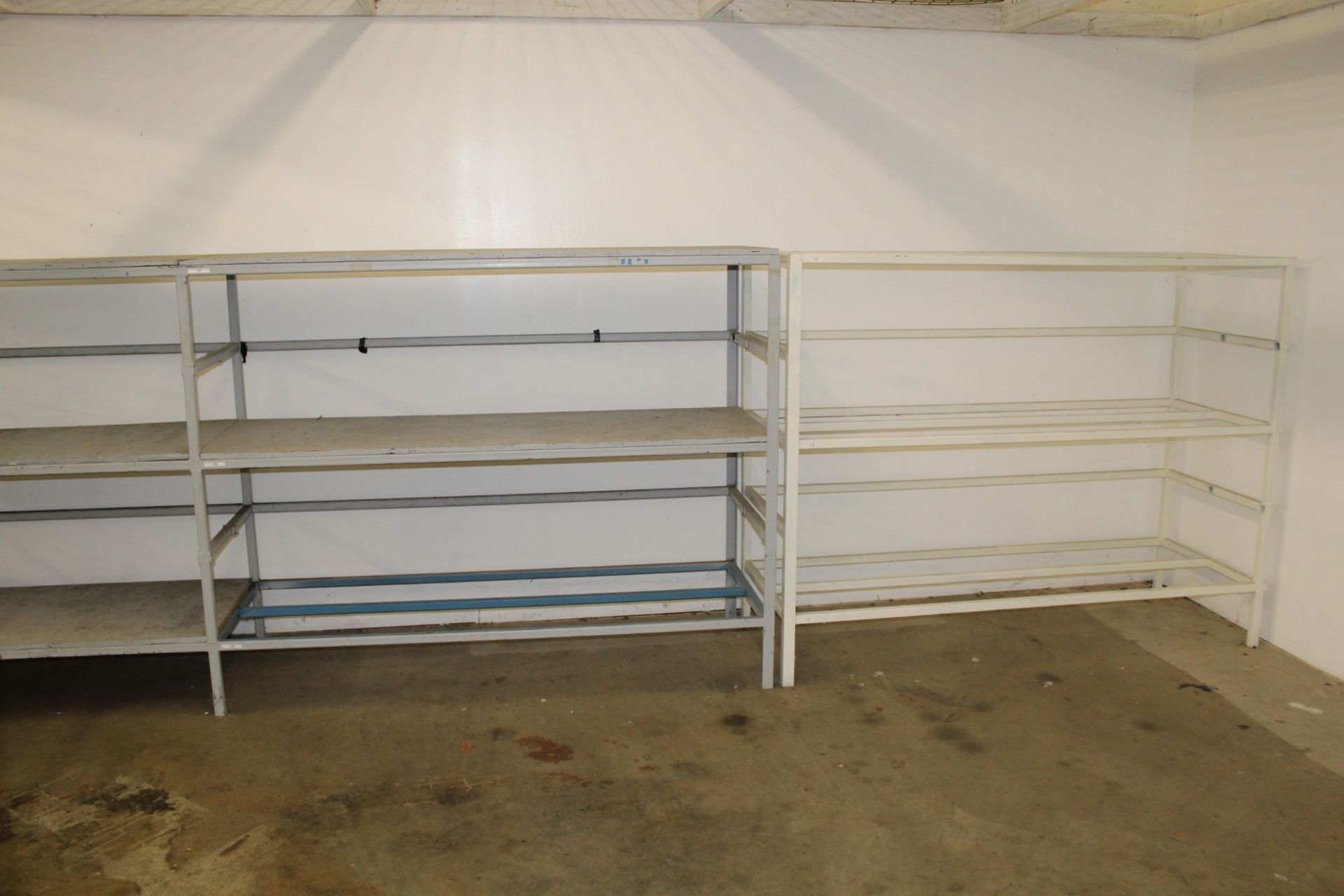 Contents of Tool room Cage To Include: (3) Sections of Custom Built Metal Shelving, (1) 144" x 21" x