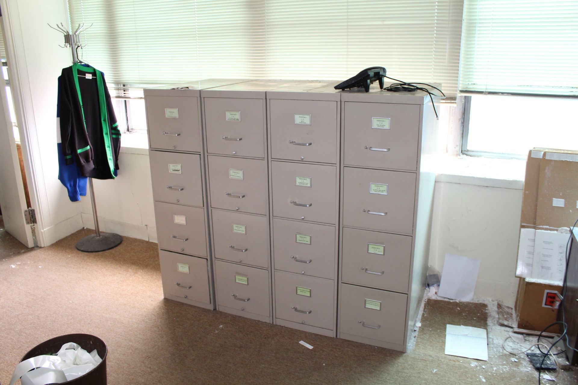 Remaining Contents of Office: (2) Metal Single Pedestal Desk, (1) w/ Left Hand Return (1) w/ Right - Image 4 of 4