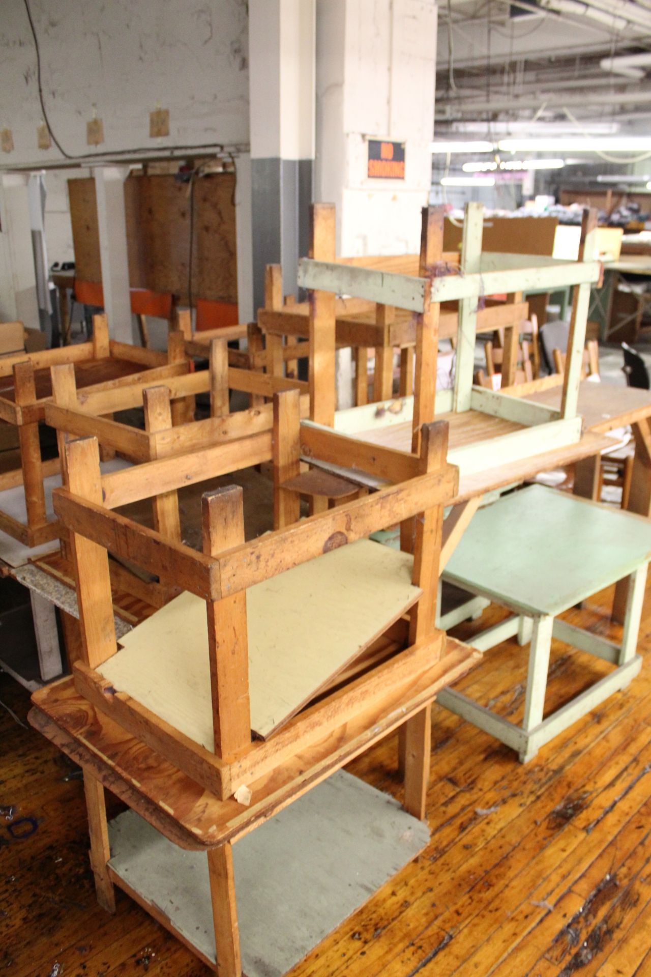 (15) Various Sized Custom Built Wooden Tables