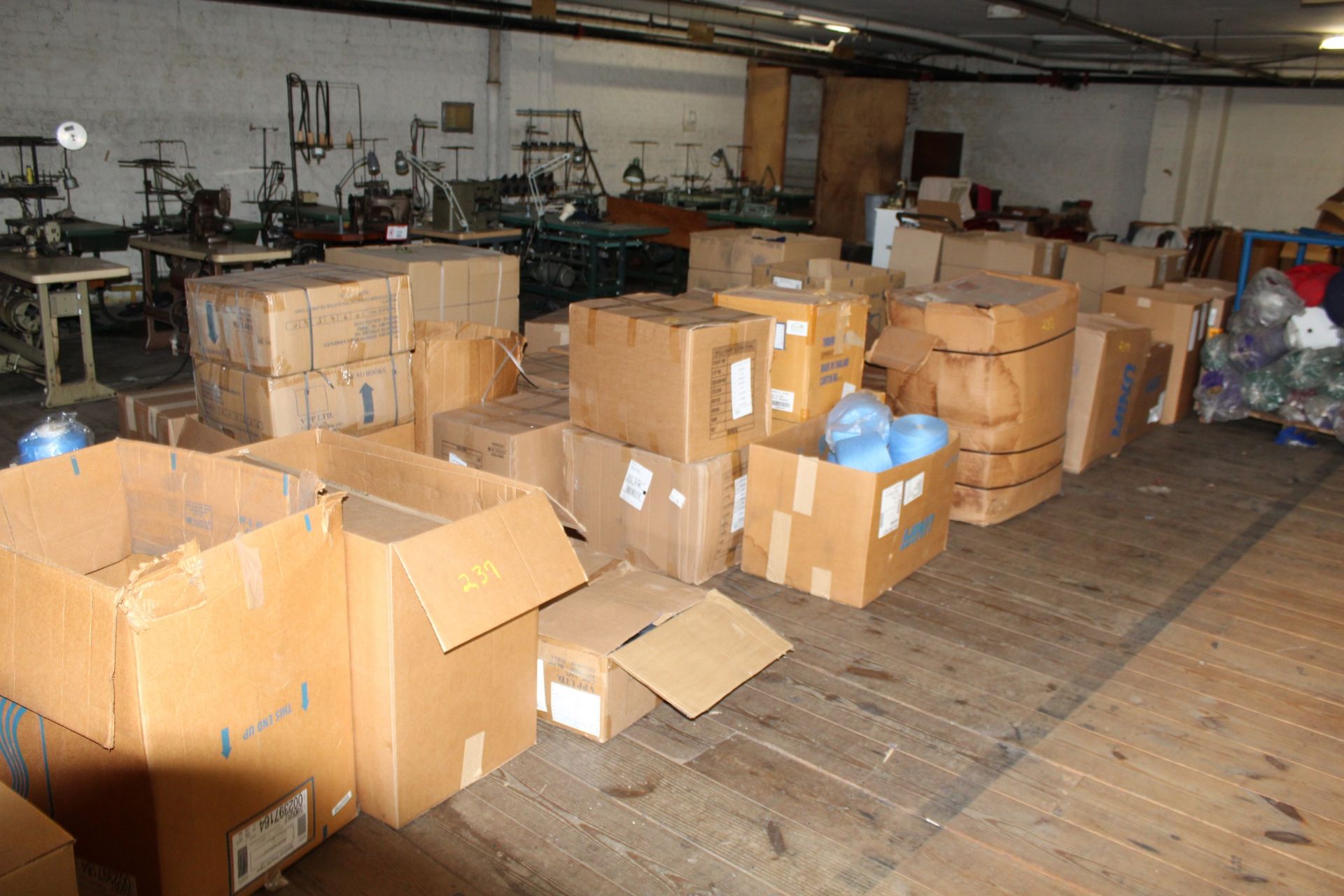 Large Quantity of Assorted Thread, Yard, Etc in Approx (45) Boxes and Assorted Material On Pallet