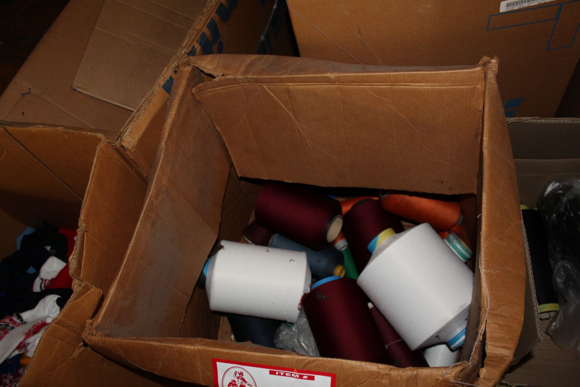 Approx (38) Boxes: Various Threads, Yarns-Assorted Colors, Over 1,000 Cones Of Various Colors of Tex - Image 3 of 5