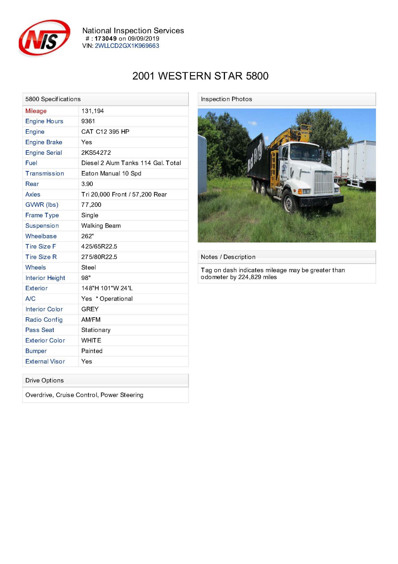 2001 Western Star 5800 Tri-Axle Grapple Truck - Image 10 of 14