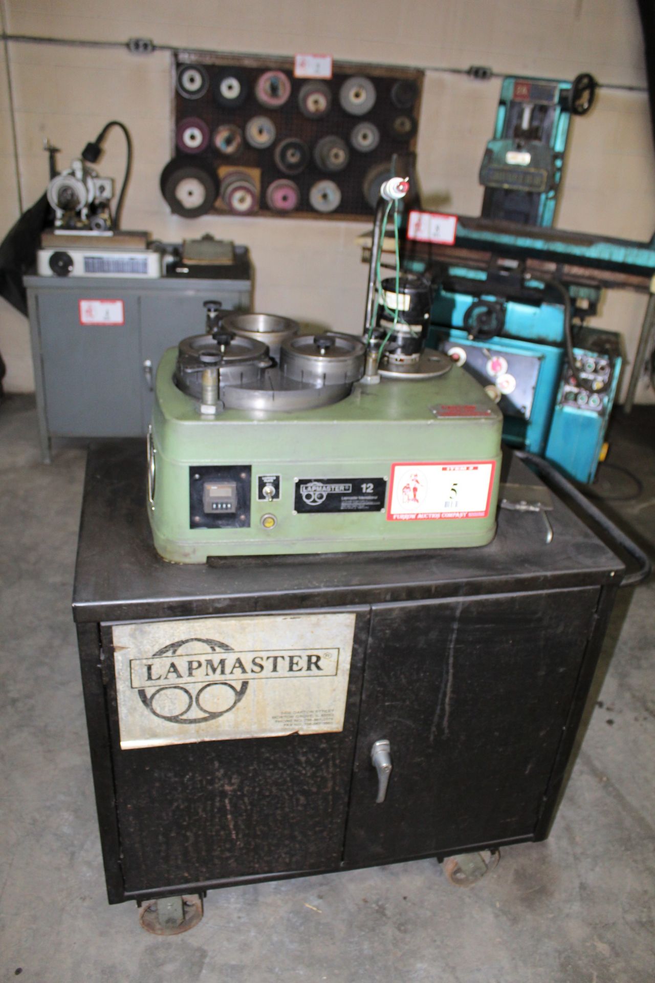 Lap Master No. 12 Benchtop Lapping and Polishing Machine w/ Cabinet & Tooling
