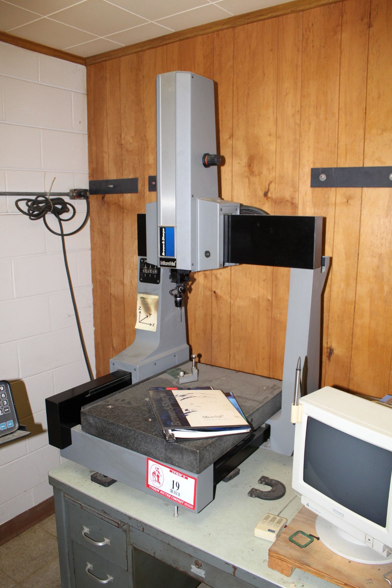 Brown & Sharp Microval Coordinate Measuring Machine w/ Computer Monitor and Printer
