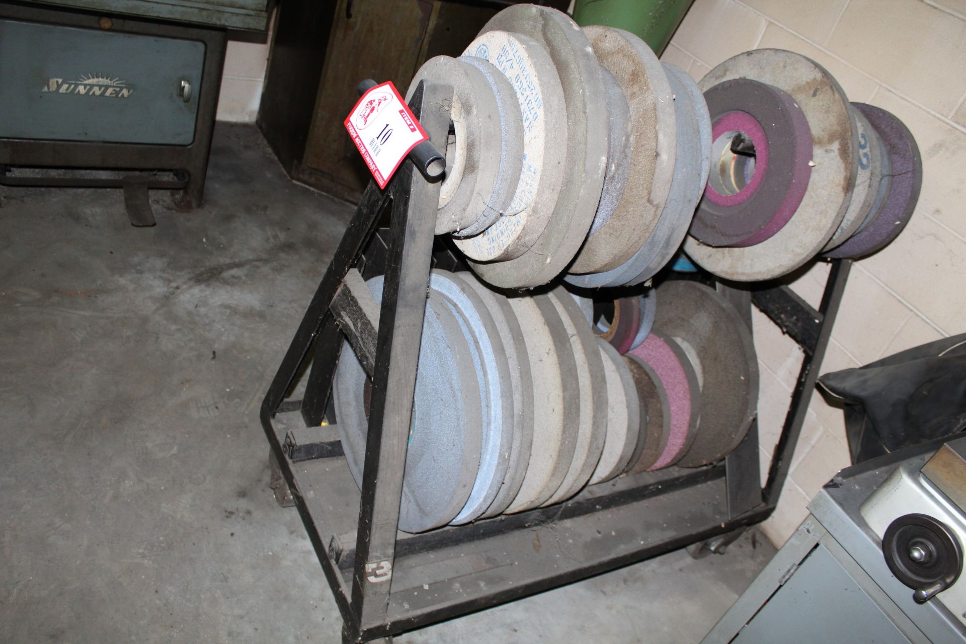 Cart & Contents: Various Grinder Wheels For Grinders