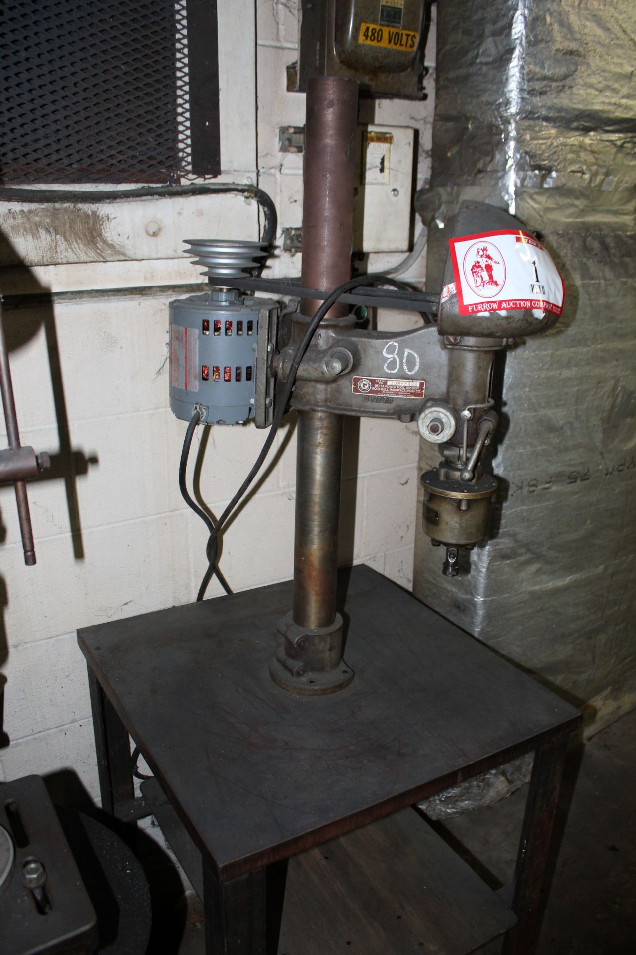 Delta Vertical Drill Dress Press, Table Top, Mounted on Heavy Duty Custom Table w/ High Speed