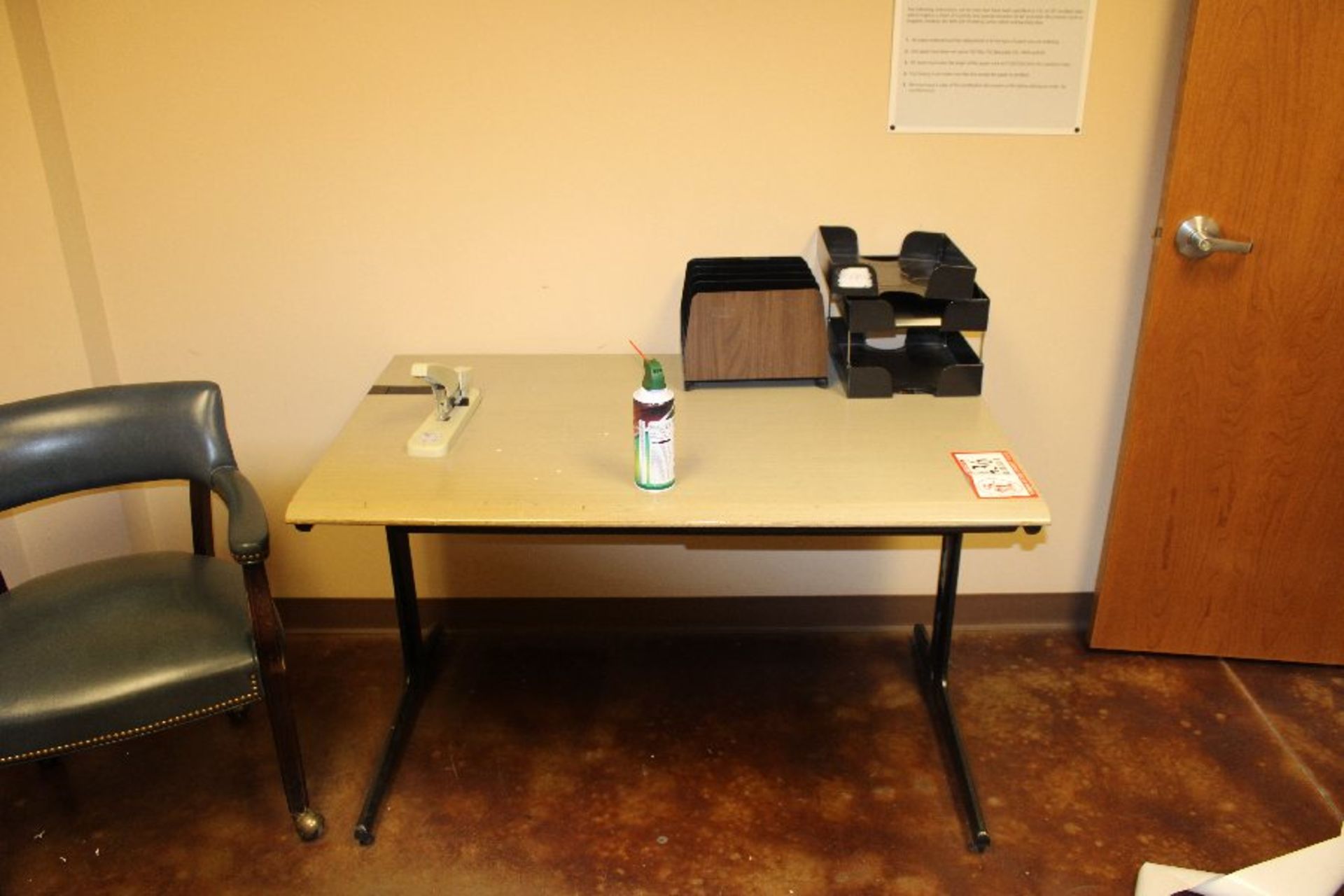 Remaining Contents of Office: Metal & Pressed Wood Corner Type Computer Work Station, Wooden 2