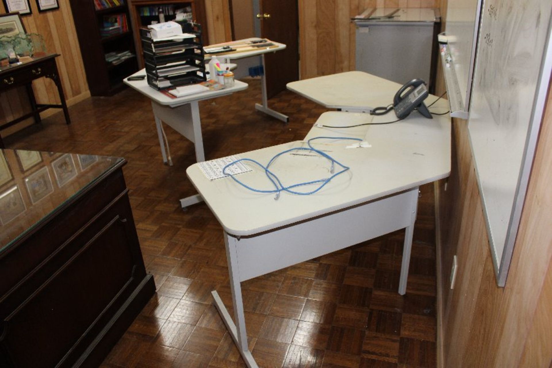 Remaining Contents of Office- Wooden Desk w/ Left Hand Return, (2) Wooden Bookshelves, (2) Metal & - Image 2 of 2