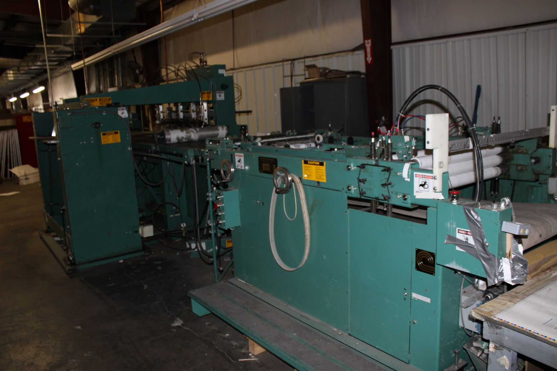 Crathern Machinery Group Flat Board Wrapper 4FW-2 w/ CMG Automatic Spotter Model FB-3A and a - Image 2 of 6