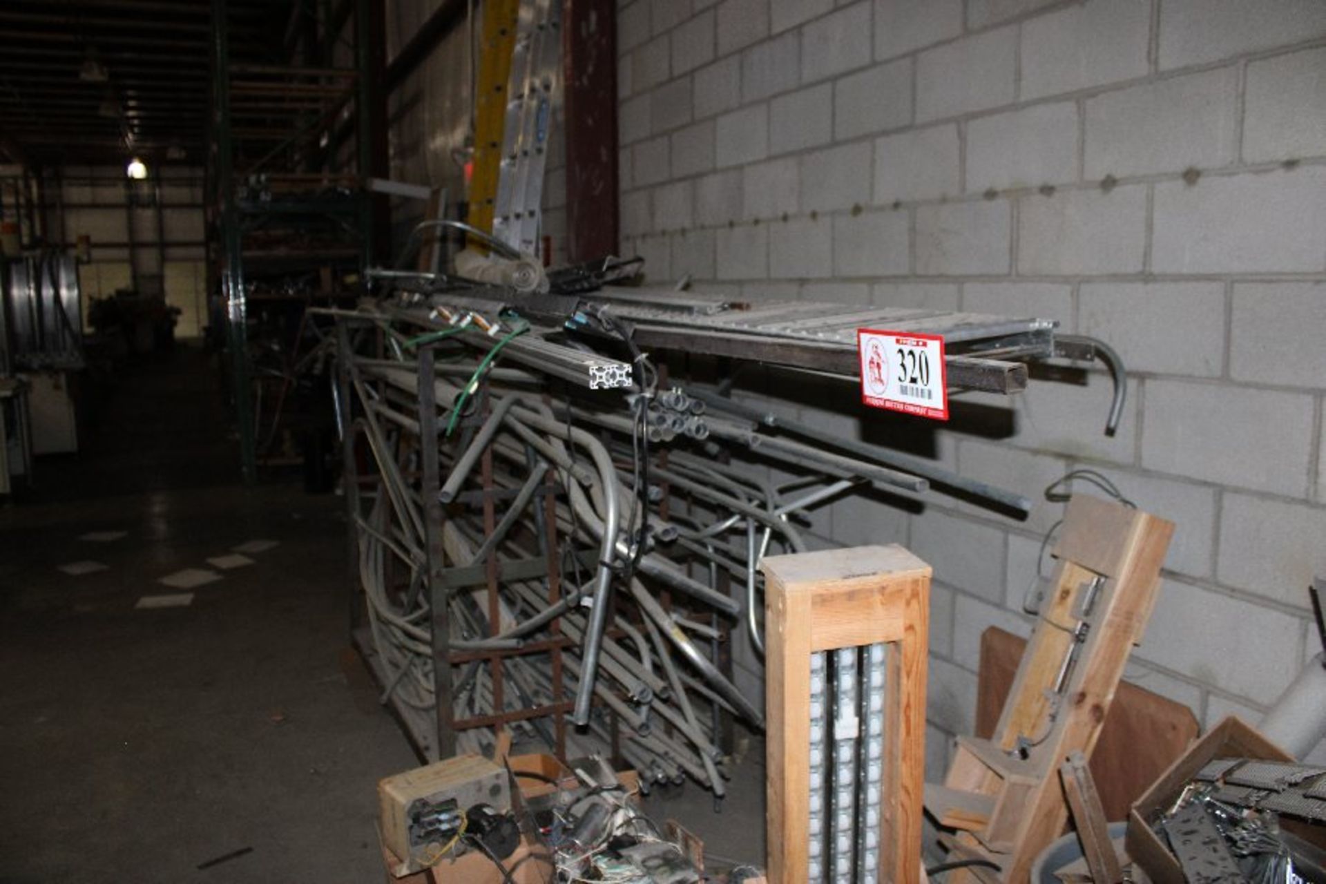 Contents of Section of Pallet Racking & Metal Cart- Metal Conduit, Machine Rails, Conveyor - Image 2 of 3