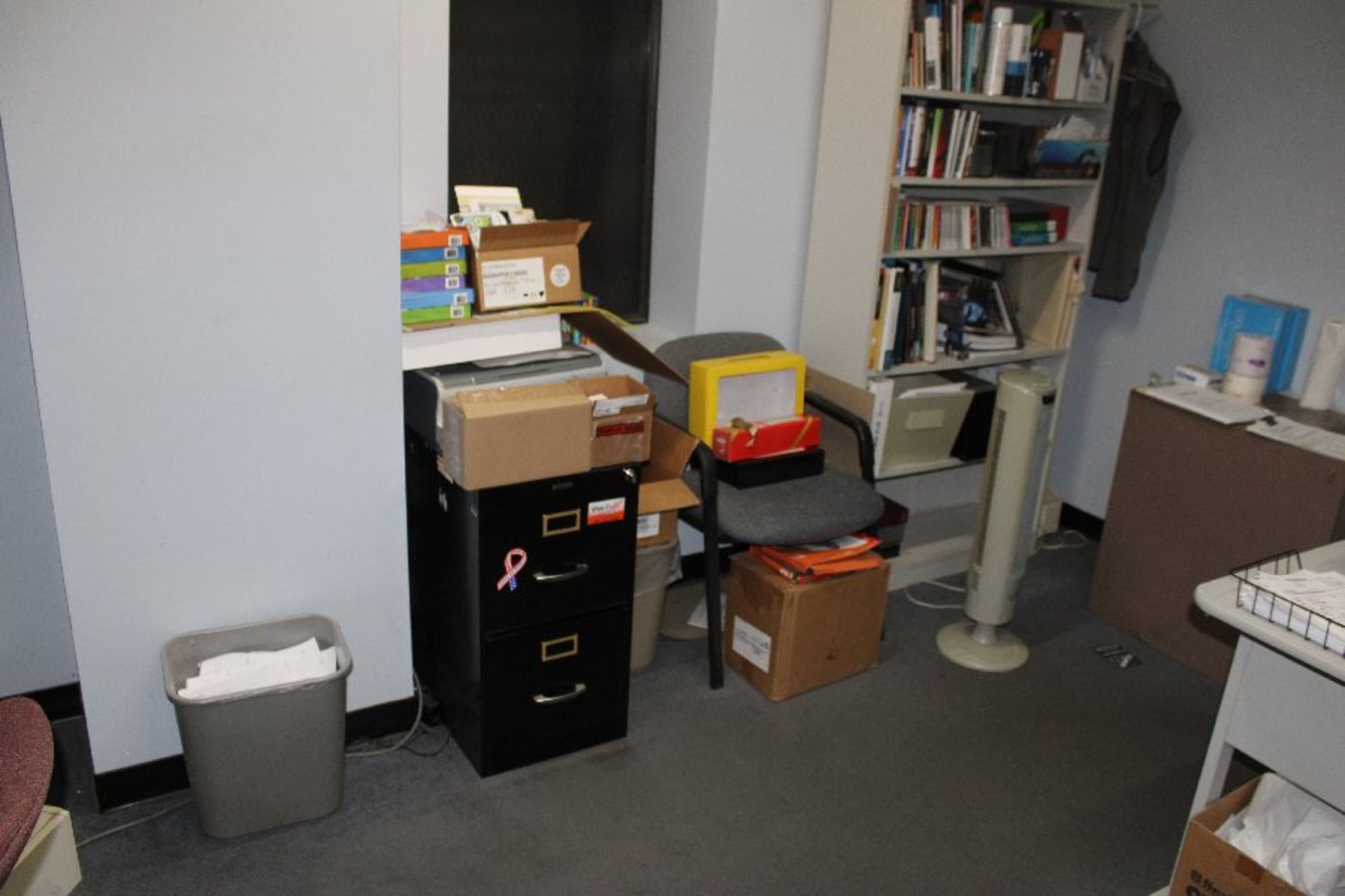 Remaining Contents of Office: Computer Corner Type Work Station, Pressed Wood Desk, Pressed Wood - Image 2 of 2