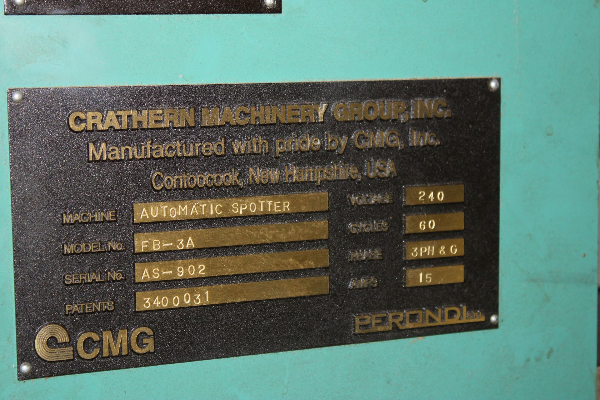 Crathern Machinery Group Flat Board Wrapper 4FW-2 w/ CMG Automatic Spotter Model FB-3A and a - Image 5 of 6