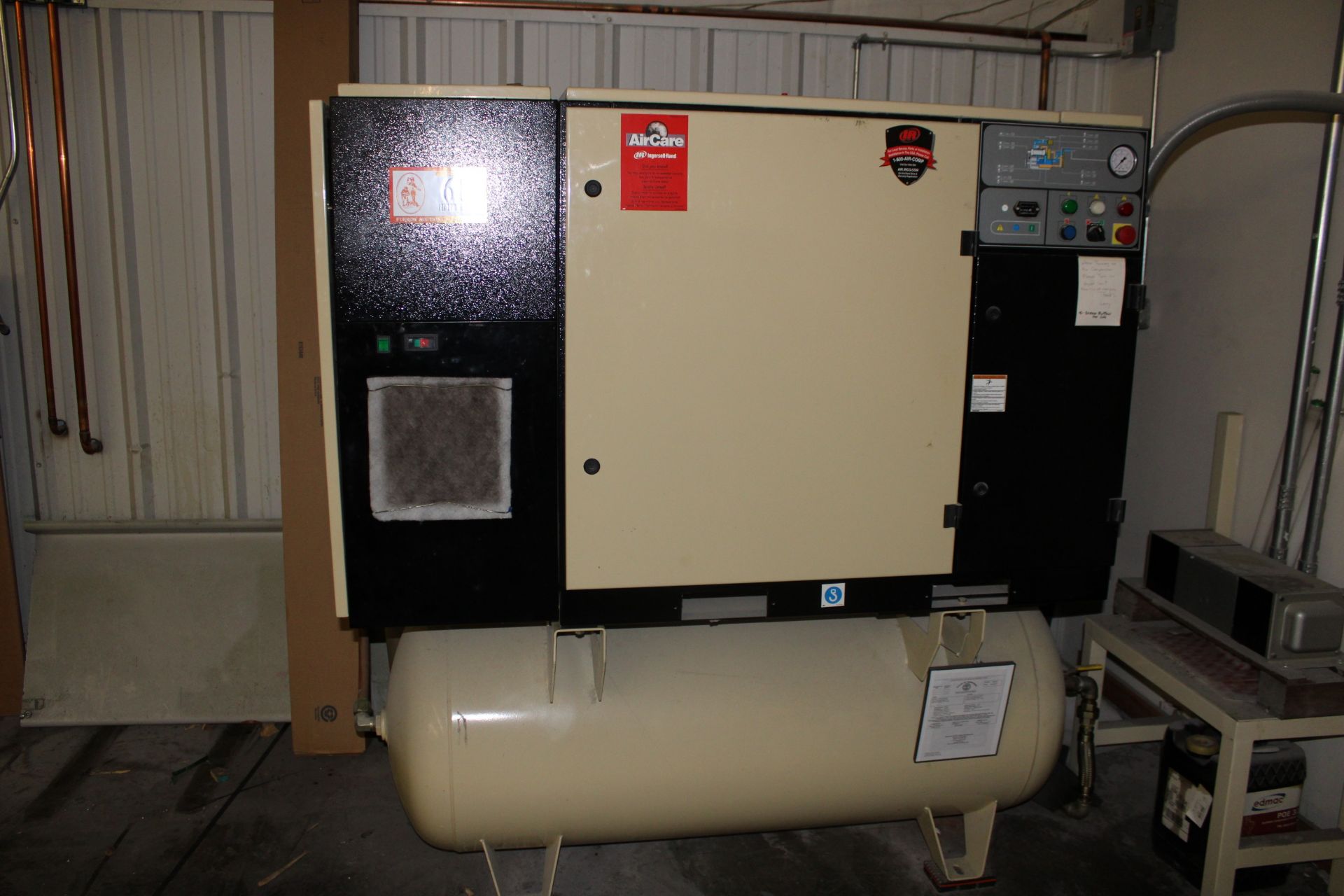 Ingersoll Rand Air Compressor Model UP6-25-125, 7667 Hrs., s/n RX1907U032122 w/ Horizontal Air