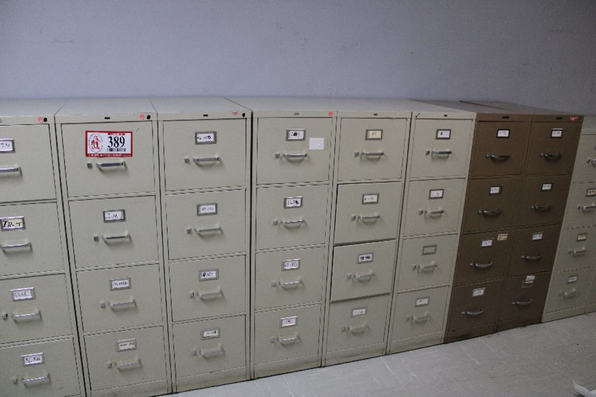 (7) 4 Drawer Metal File Cabinets