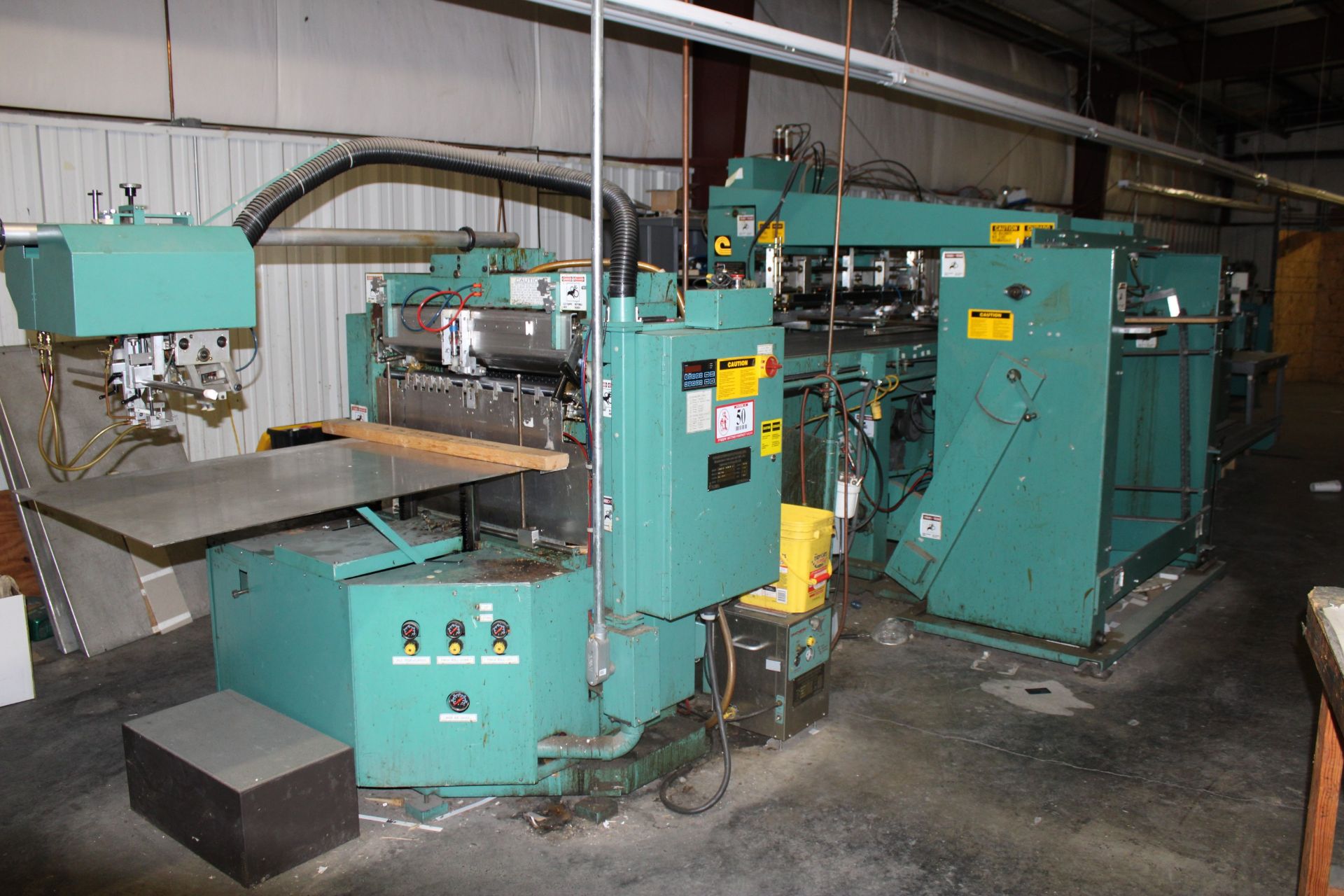 Crathern Machinery Group Flat Board Wrapper 4FW-2 w/ CMG Automatic Spotter Model FB-3A and a
