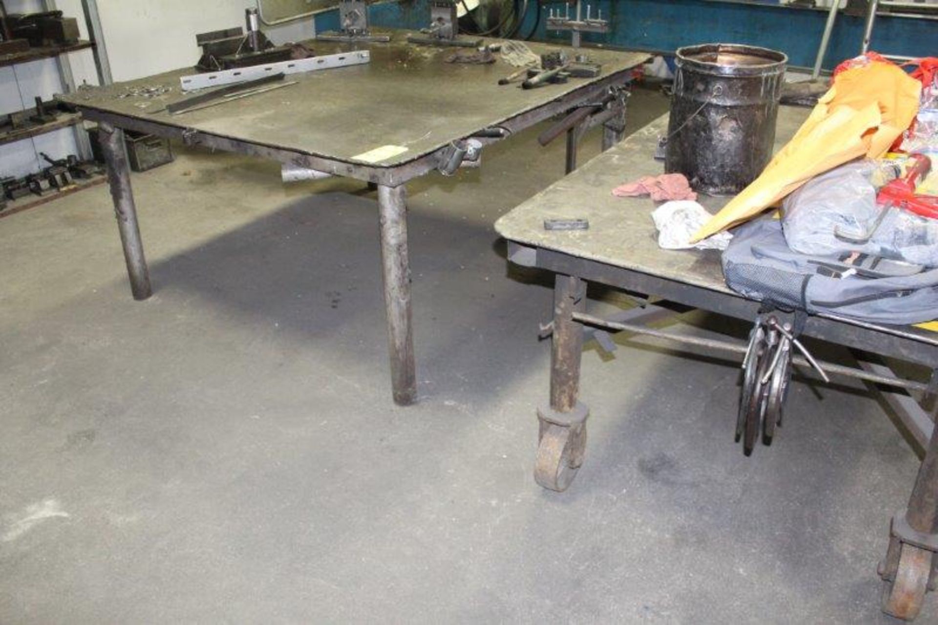 Lot of 2) Portable Steel Tables