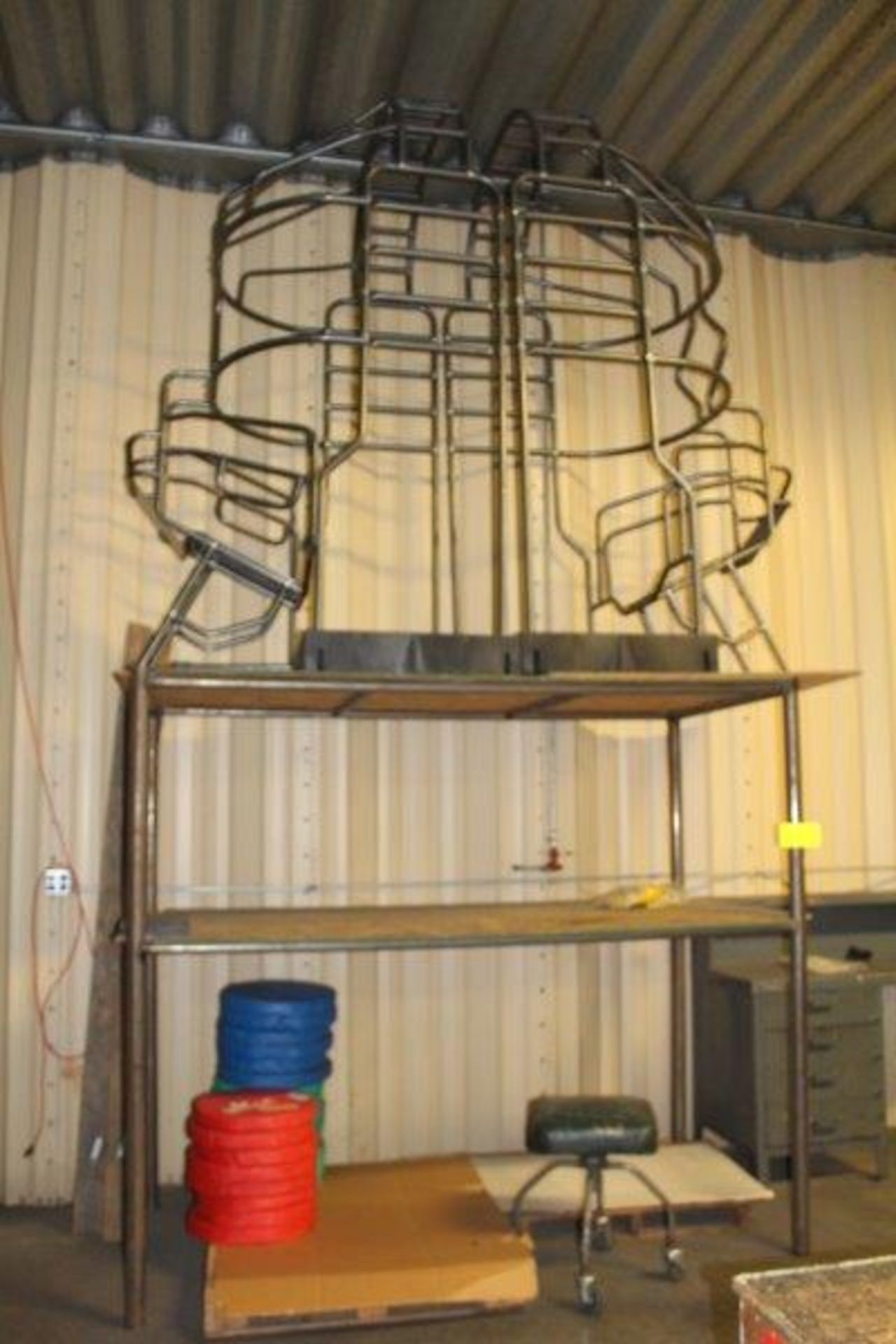 Fabricated Steel Rack & 2) Stretch Machines