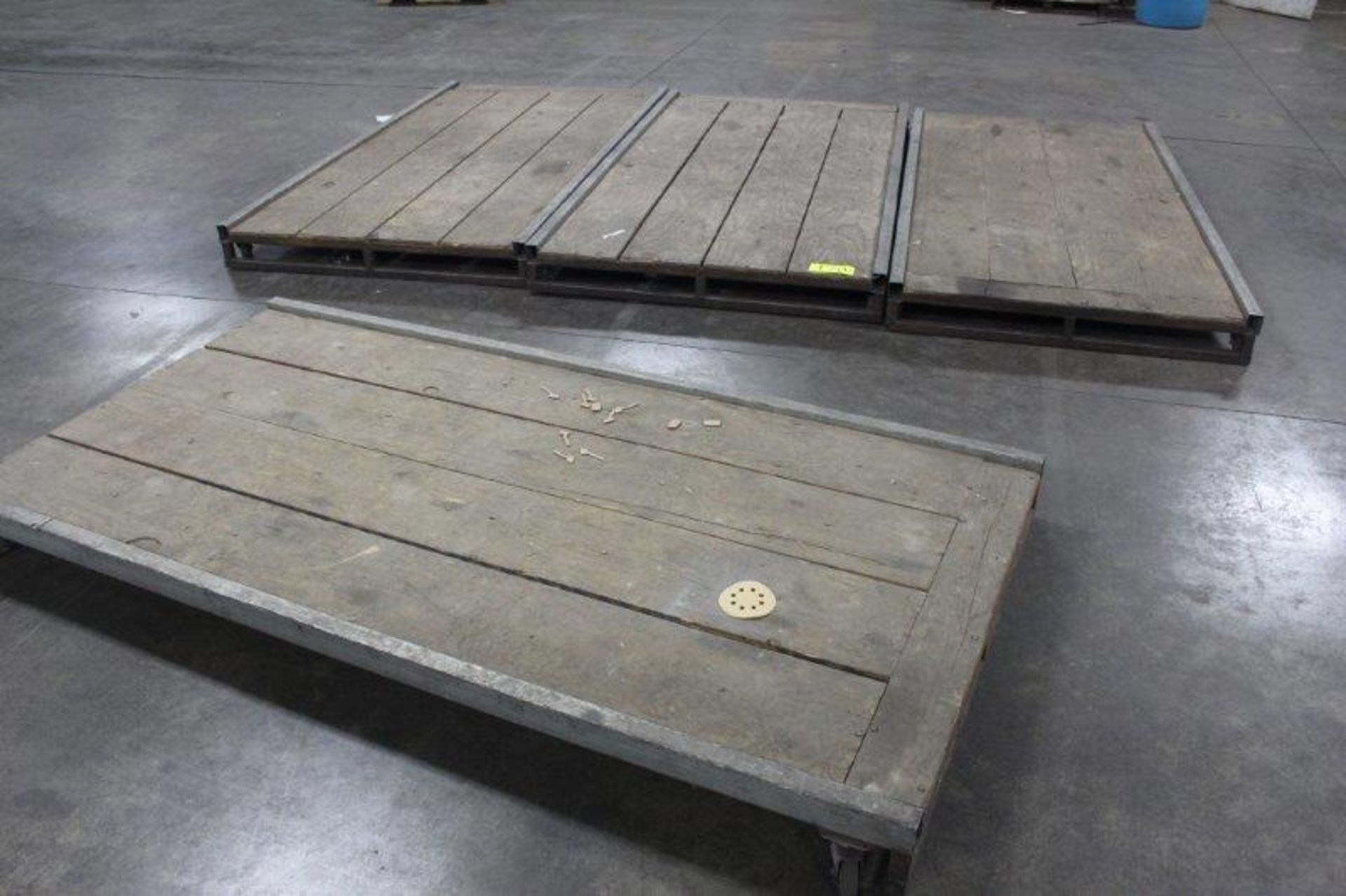 Lot of 4) 48" x 102" Rolling Platform Skids